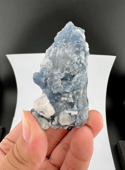 Indicolite Blue Quartz Crystal With Schorl Tourmaline From Afghanistan - 60 Grams