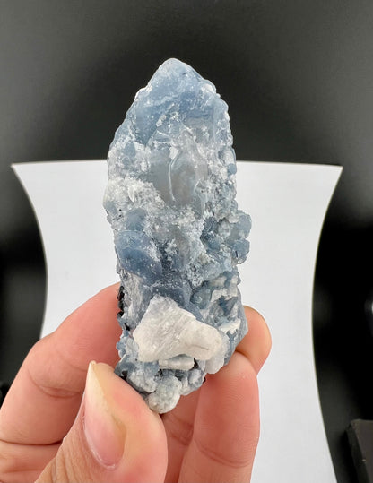 Indicolite Blue Quartz Crystal With Schorl Tourmaline From Afghanistan - 60 Grams
