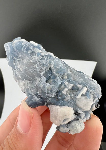 Indicolite Blue Quartz Crystal With Schorl Tourmaline From Afghanistan - 60 Grams