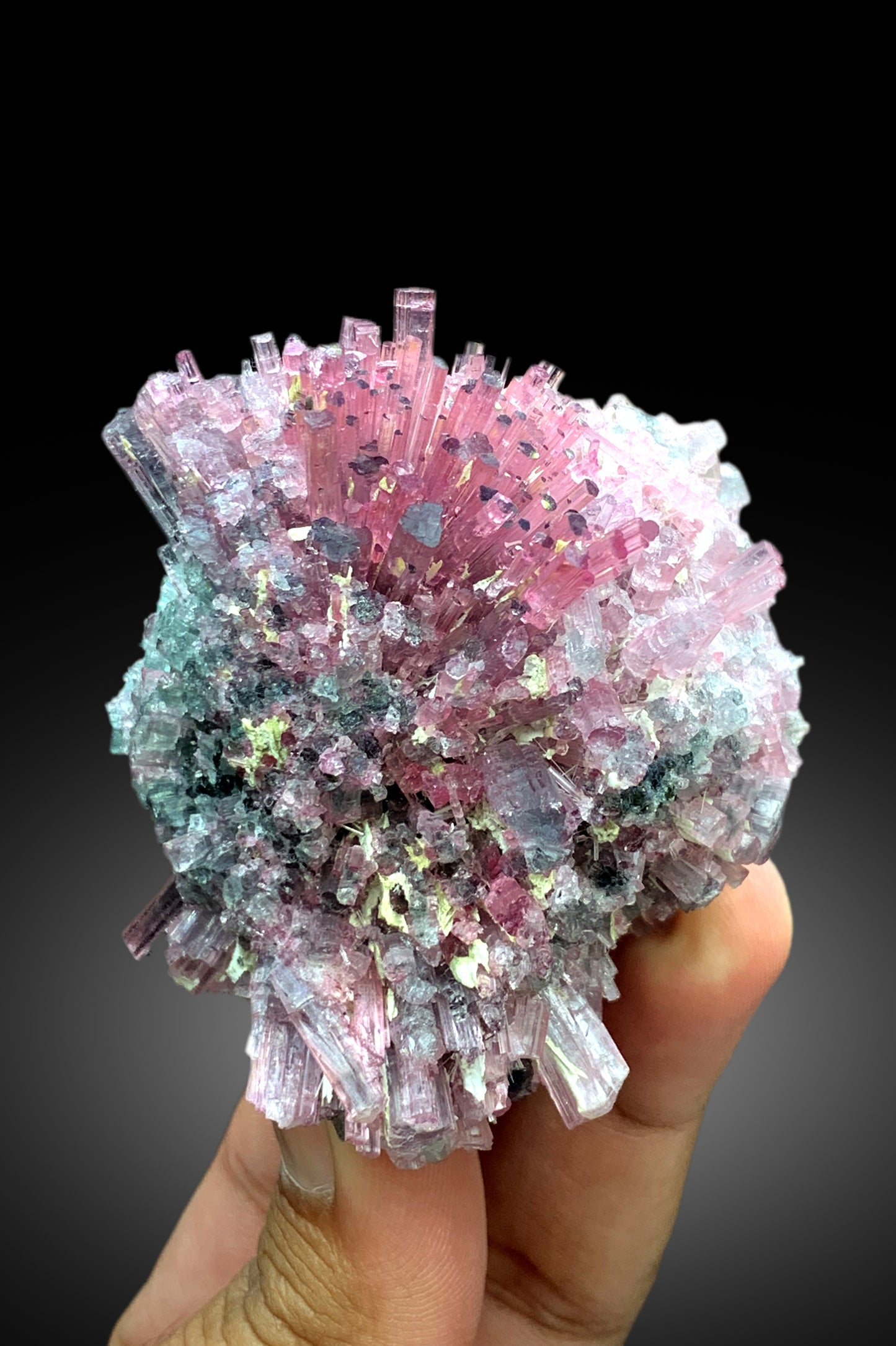 Cotton Candy Tourmaline Bunch, Tourmaline Cluster, Bicolor Tourmaline, Crystals Cluster, Afghan Tourmaline - 181 gram