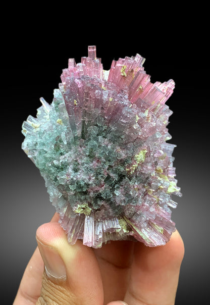 Cotton Candy Tourmaline Bunch, Tourmaline Cluster, Bicolor Tourmaline, Crystals Cluster, Afghan Tourmaline - 181 gram