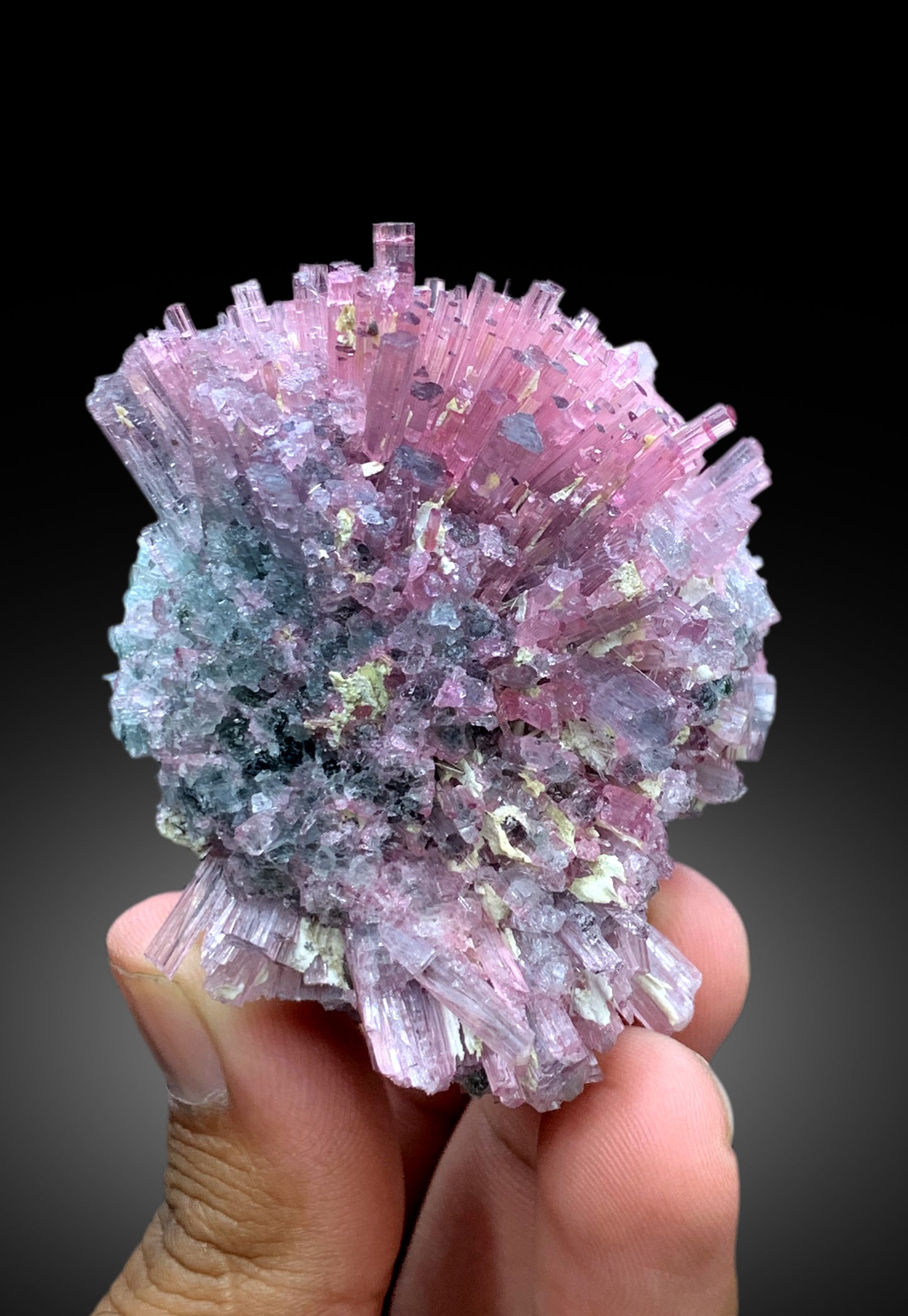Cotton Candy Tourmaline Bunch, Tourmaline Cluster, Bicolor Tourmaline, Crystals Cluster, Afghan Tourmaline - 181 gram