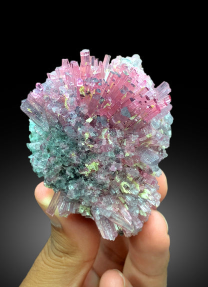 Cotton Candy Tourmaline Bunch, Tourmaline Cluster, Bicolor Tourmaline, Crystals Cluster, Afghan Tourmaline - 181 gram