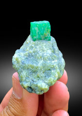 Lush Green Color Emerald Crystal on Matrix from Swat Pakistan - 73 gram