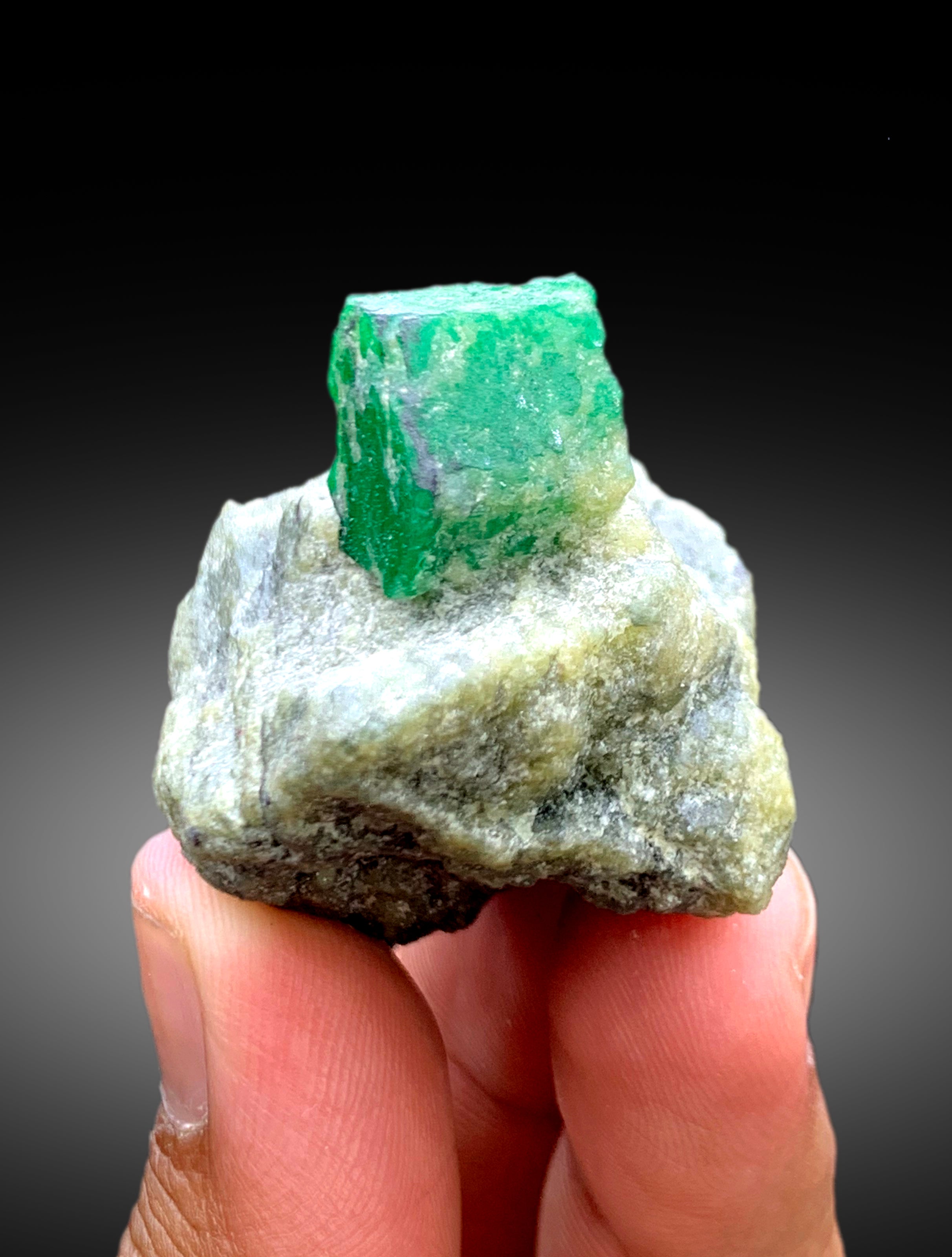 Lush Green Color Emerald Crystal on Matrix from Swat Pakistan - 73 gram