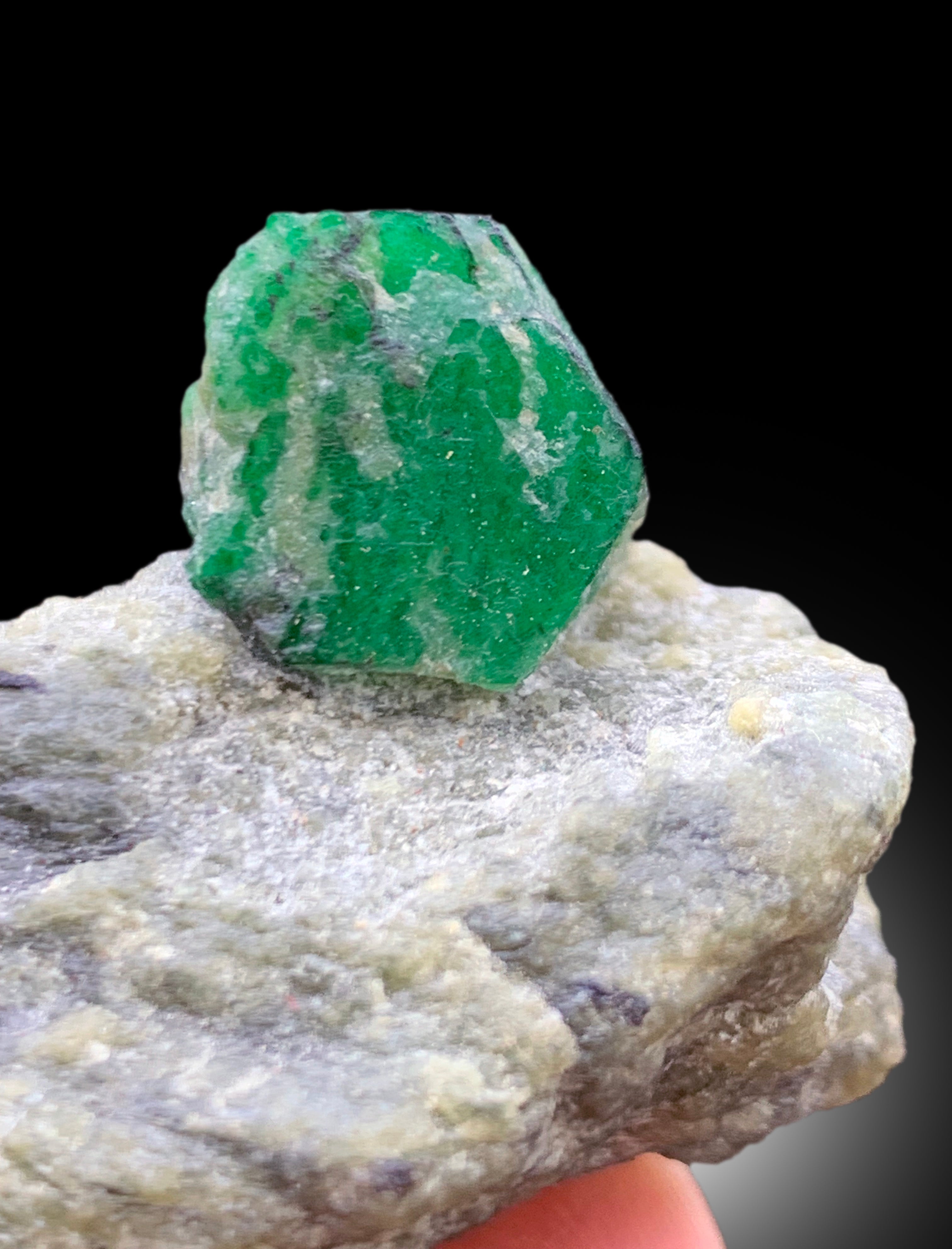 Lush Green Color Emerald Crystal on Matrix from Swat Pakistan - 73 gram