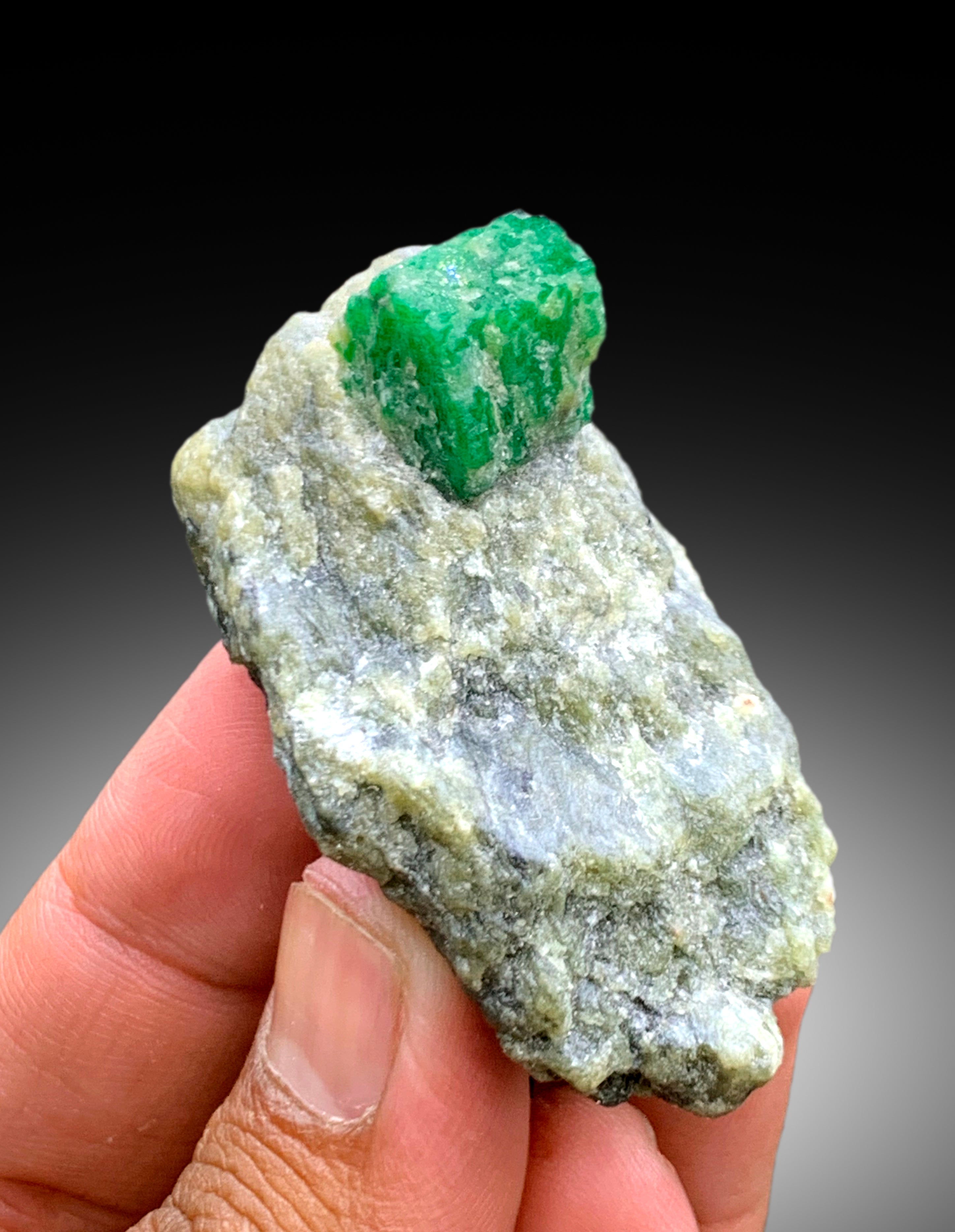 Lush Green Color Emerald Crystal on Matrix from Swat Pakistan - 73 gram