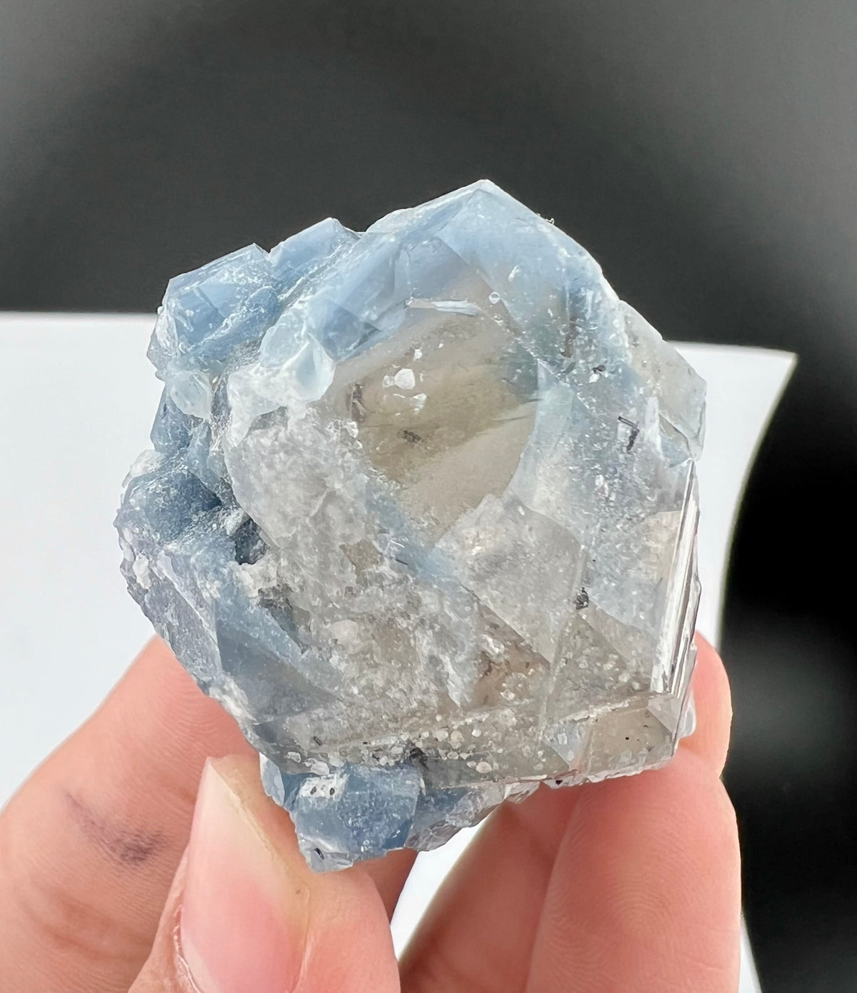 Indicolite Blue Quartz Crystal With Schorl Tourmaline From Afghanistan - 57 Grams