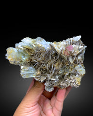 Pink Apatite with Aquamarines and Muscovite Mica, Aquamarine Specimen from Chumar Bakhoor Gilgit Pakistan - 802 gram