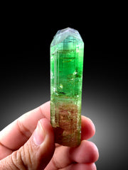 Natural Terminated Bicolor Tourmaline Crystal, Raw Mineral, Crystal Specimen, Tourmaline from Paprok Afghanistan - 55 gram