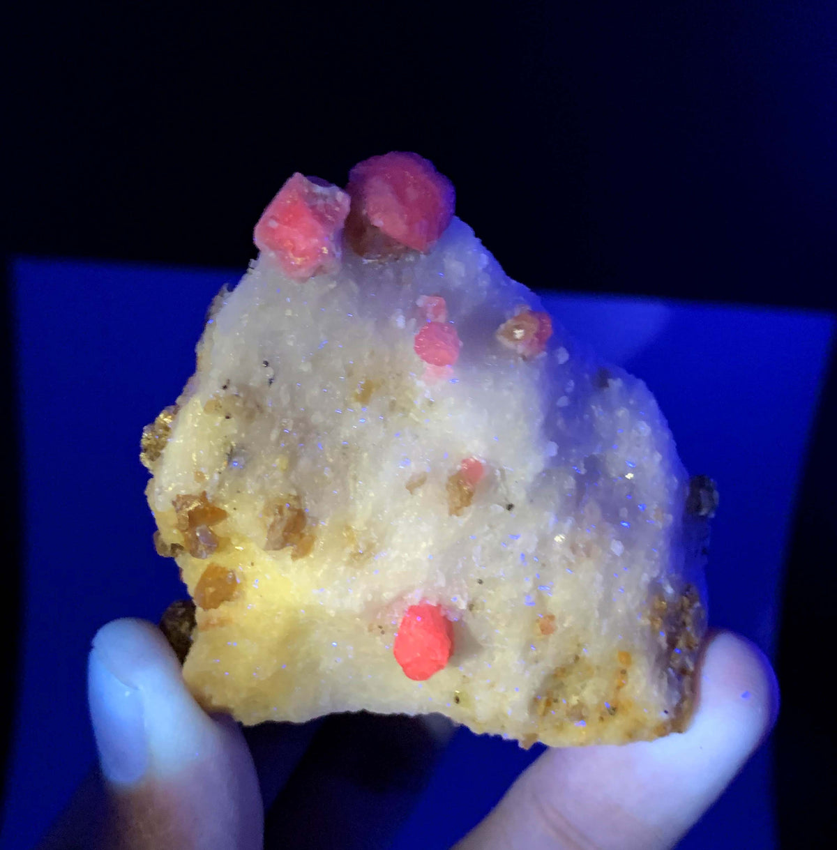 Fluorescent Pink Spinel Crystal On Matrix from Afghanistan - 123 Grams