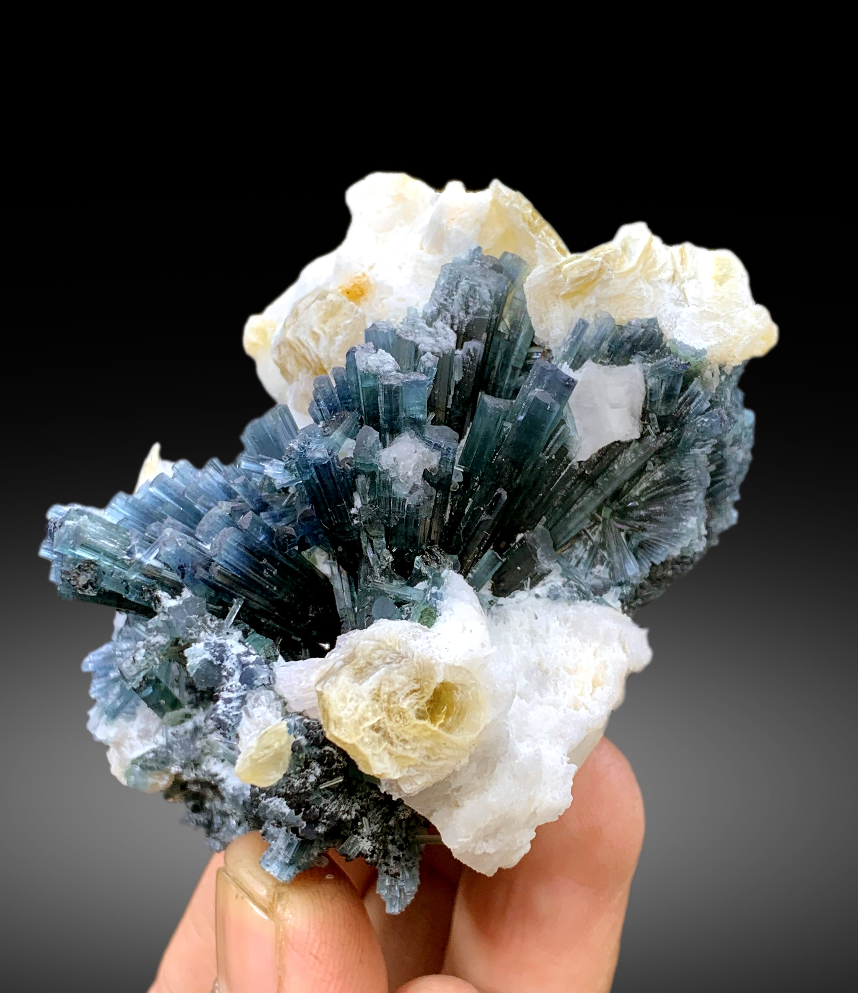 Exceptional Indicolite Blue Tourmaline Cluster from Afghanistan - 145 gram