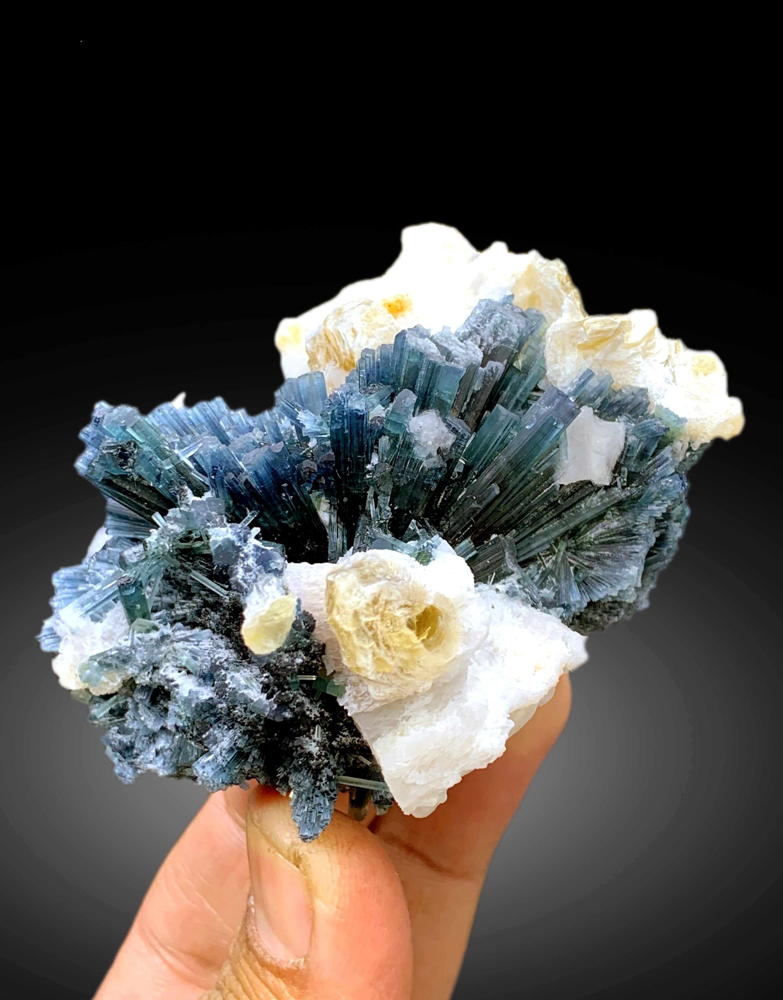 Exceptional Indicolite Blue Tourmaline Cluster from Afghanistan - 145 gram