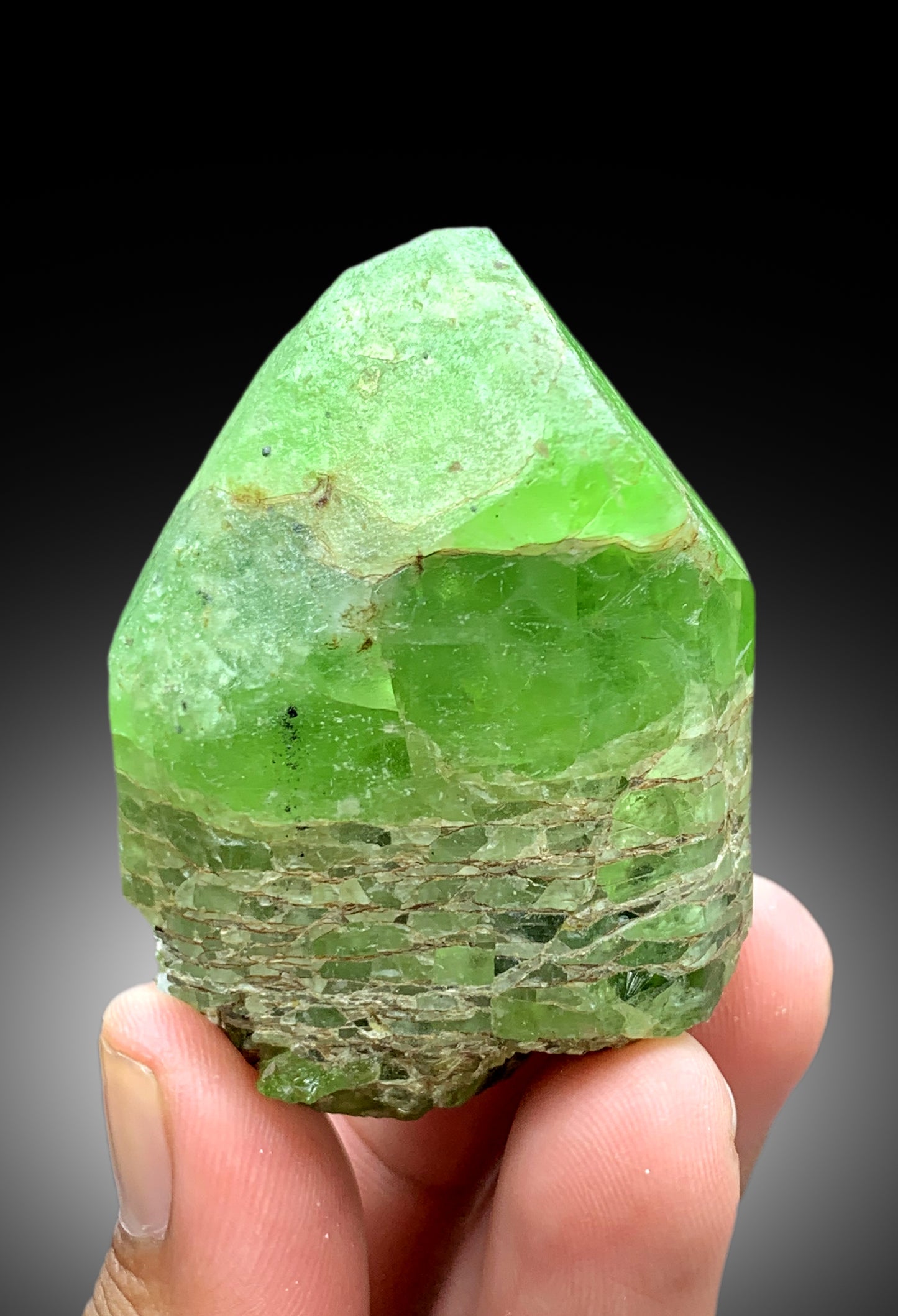Lush Green Peridot Crystal from Supat valley Pakistan - 170 gram