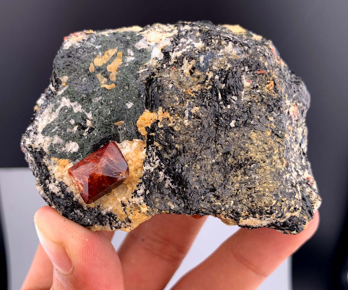 Red Zircon Crystals On Matrix From Pakistan- 248 Grams