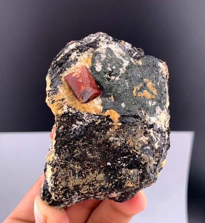 Red Zircon Crystals On Matrix From Pakistan- 248 Grams
