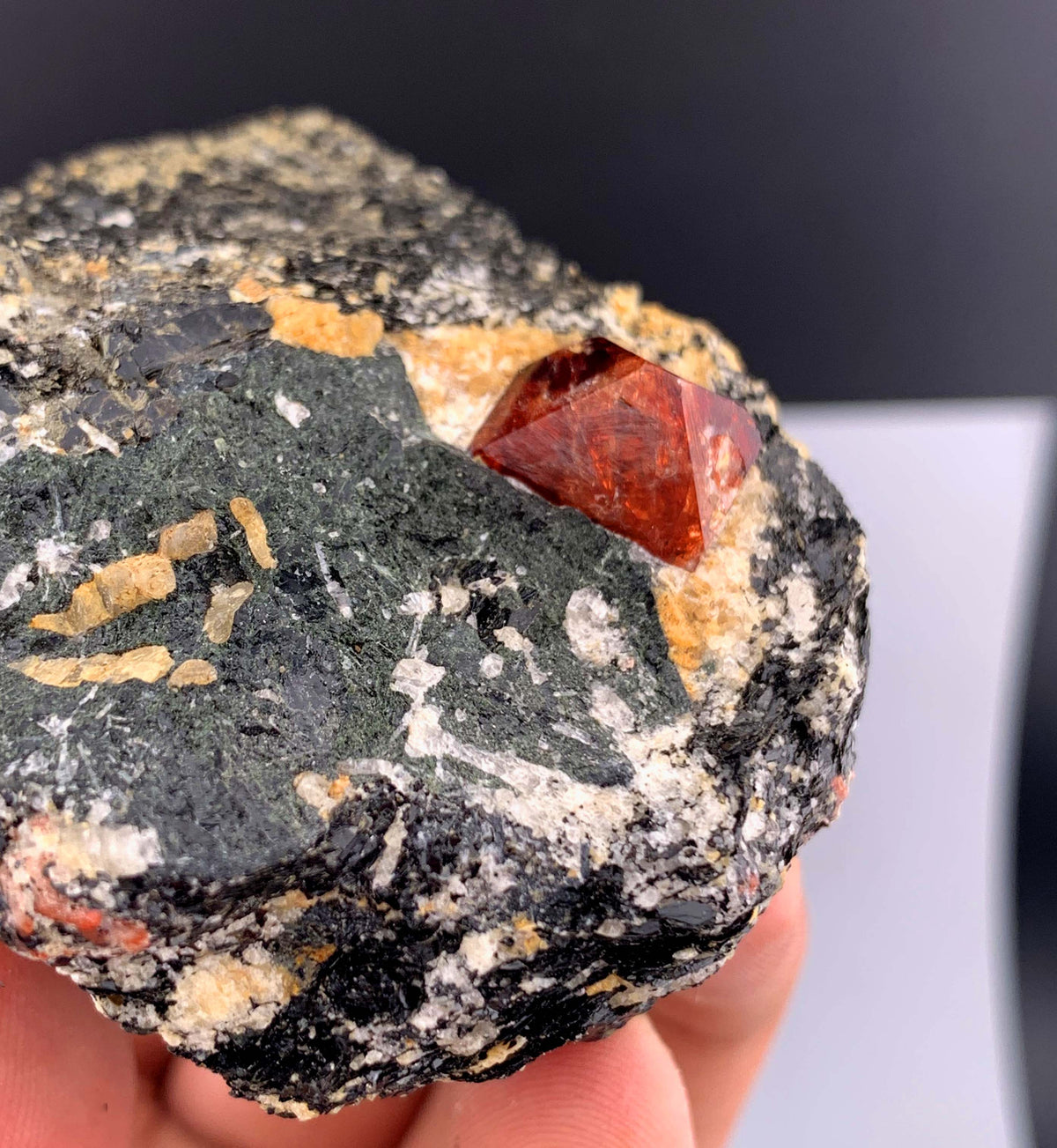Red Zircon Crystals On Matrix From Pakistan- 248 Grams