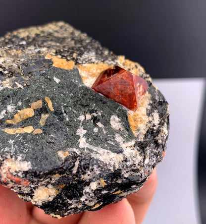 Red Zircon Crystals On Matrix From Pakistan- 248 Grams