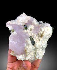 Natural Pink Color Morganite with Green Tourmalines and Albite, Morganite Specimen, Raw Mineral, Morganite from Skardu Pakistan - 588 gram