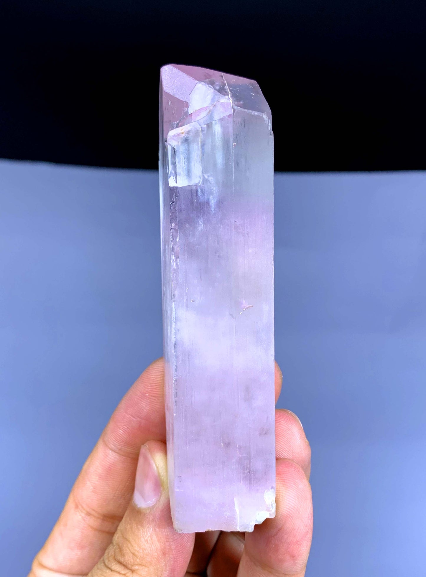 v Shape Terminated Pink Kunzite with Green Tourmalines from Afghanistan - 158 gram