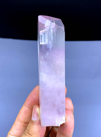 v Shape Terminated Pink Kunzite with Green Tourmalines from Afghanistan - 158 gram