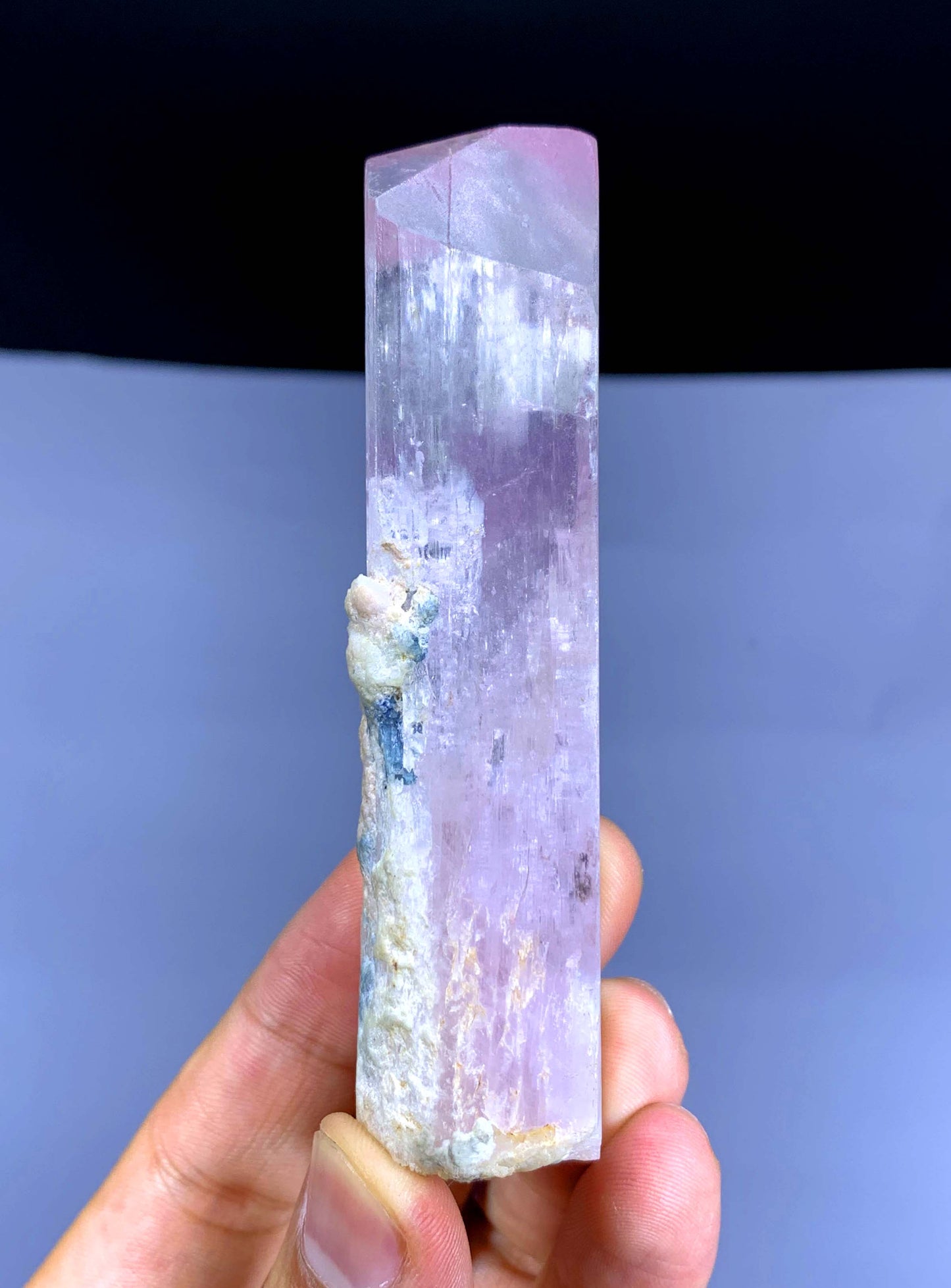 v Shape Terminated Pink Kunzite with Green Tourmalines from Afghanistan - 158 gram