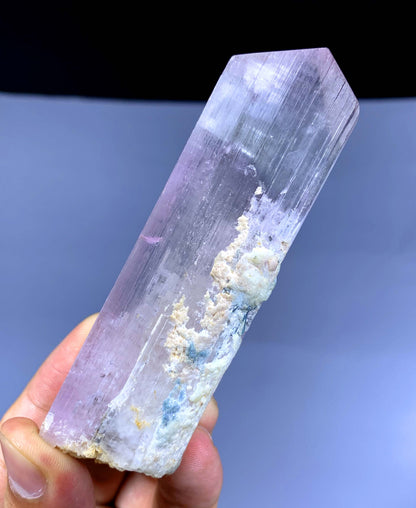 v Shape Terminated Pink Kunzite with Green Tourmalines from Afghanistan - 158 gram