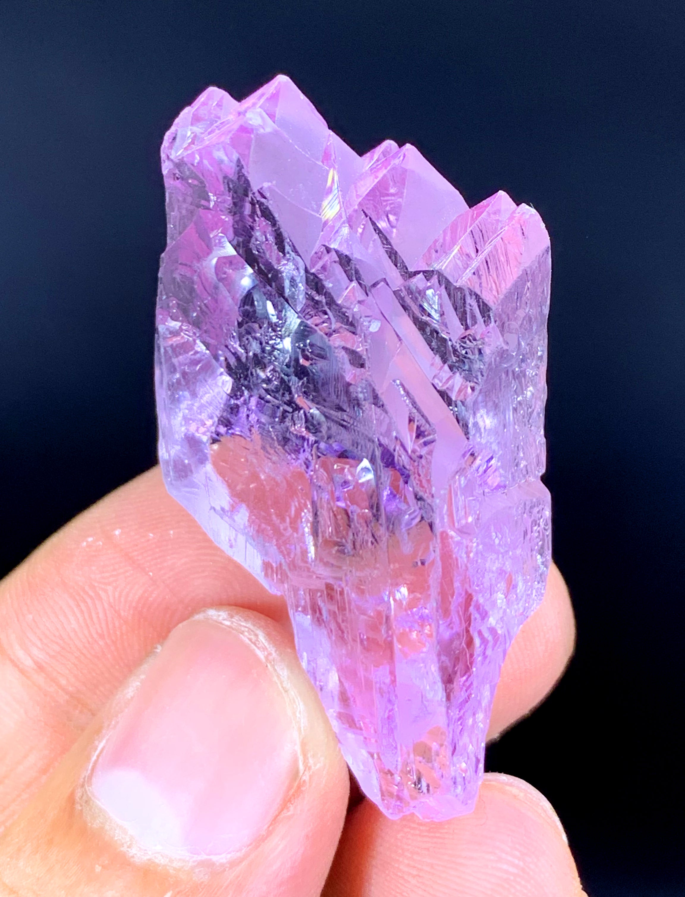 Etched Pink Color Kunzite Crystal, Kunzite Specimen, Fine Mineral - 20 gram