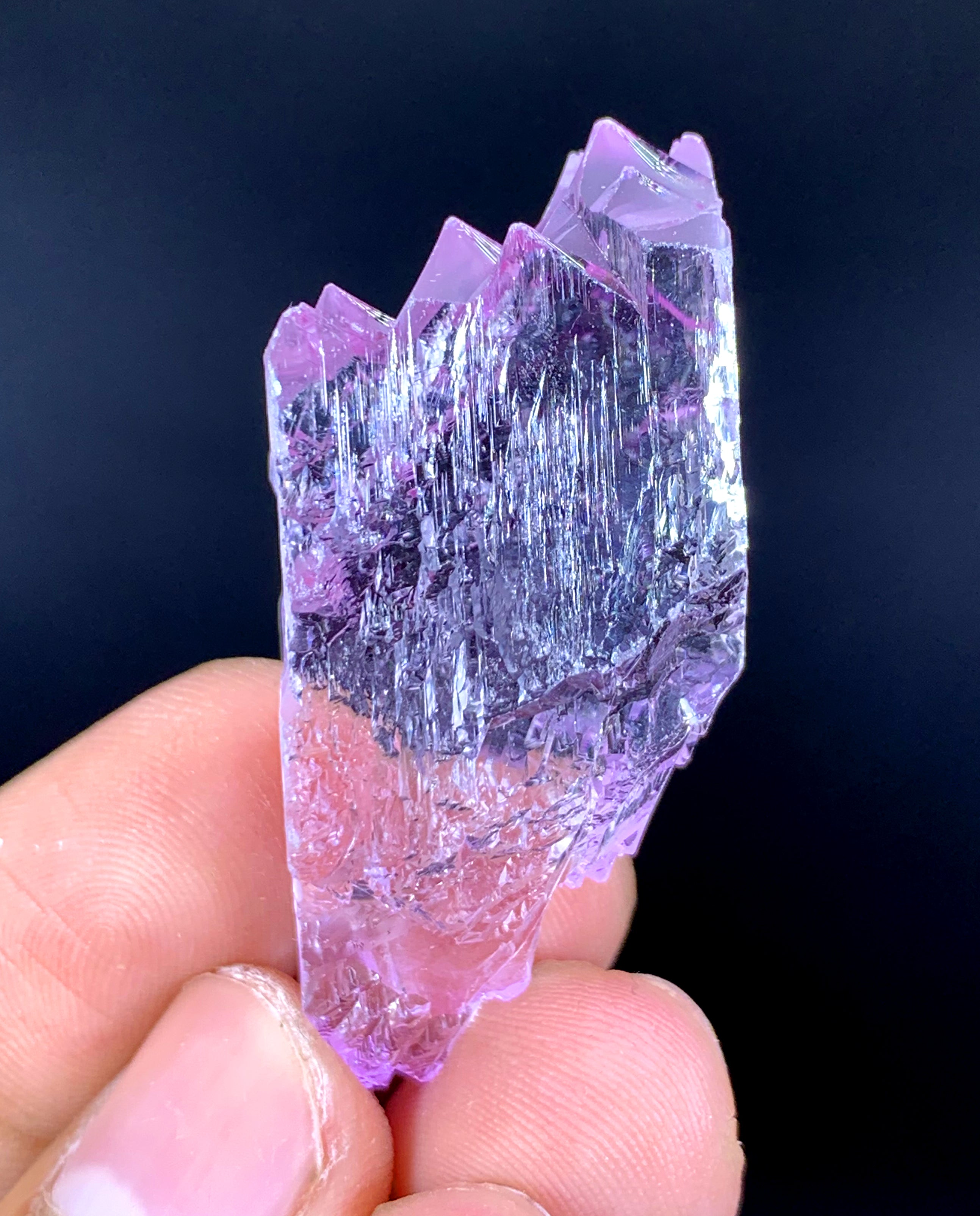 Etched Pink Color Kunzite Crystal, Kunzite Specimen, Fine Mineral - 20 gram