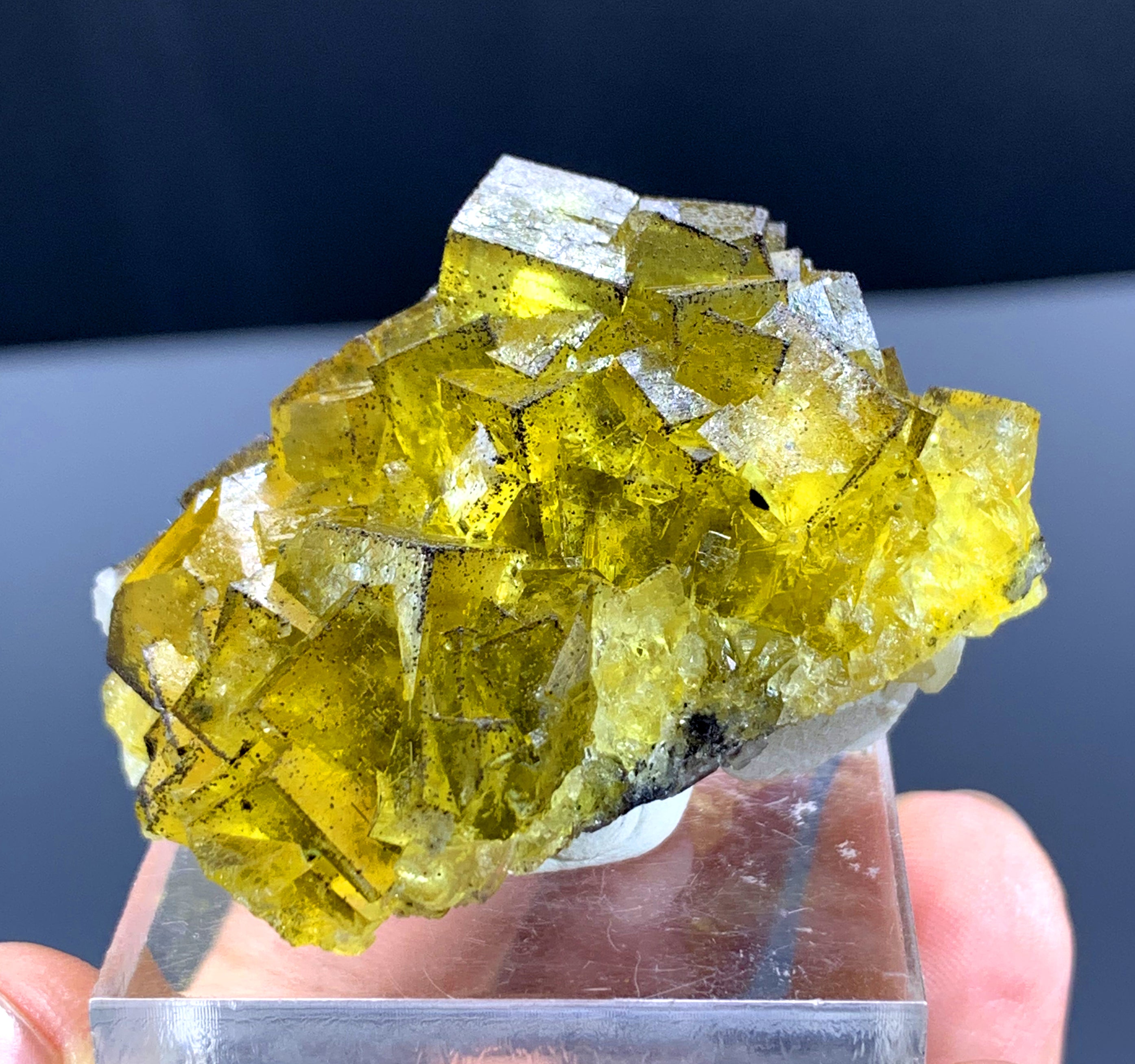 Honey Brown Color Fluorite Crystal from Spain - 68 gram