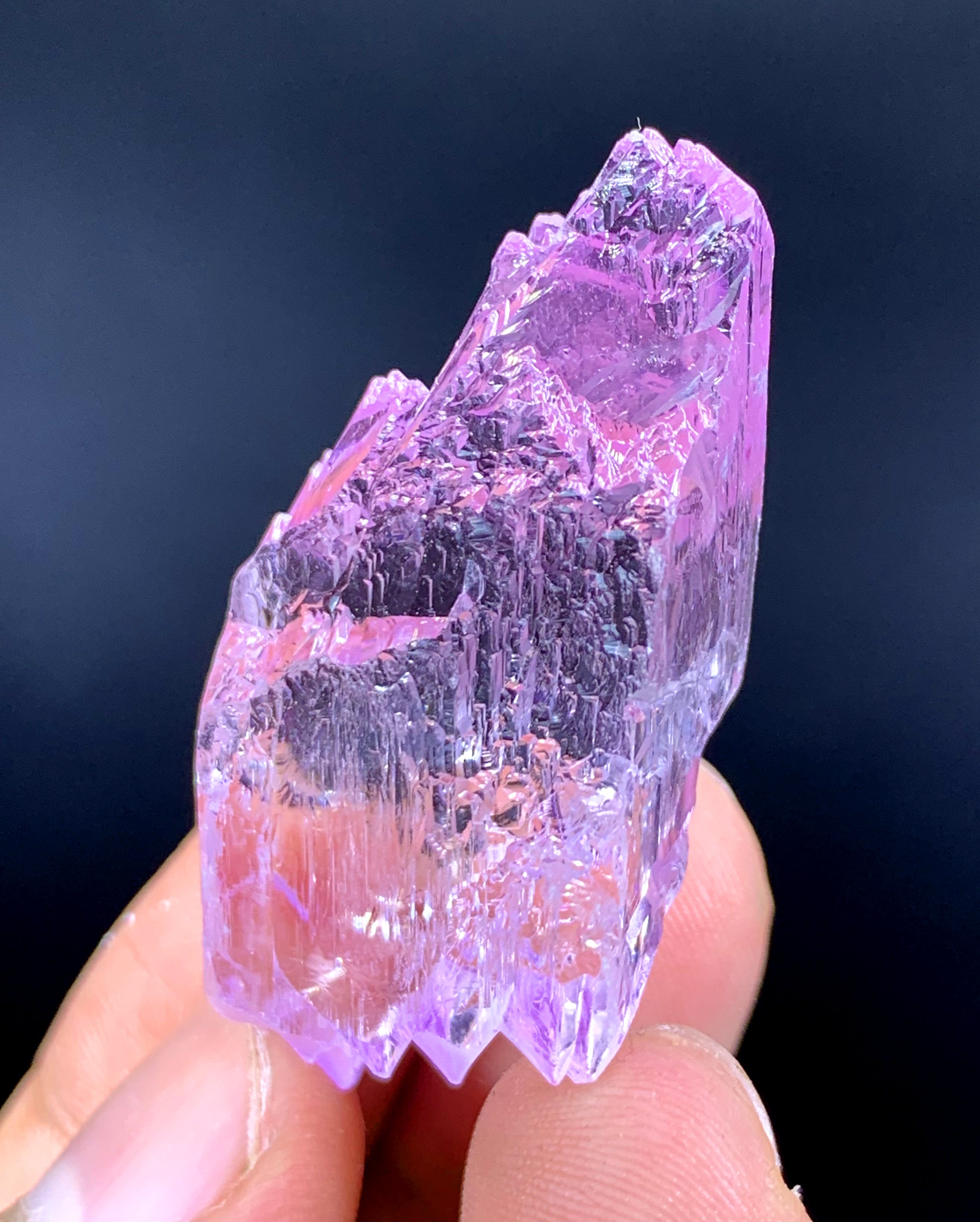 Etched Pink Color Kunzite Crystal, Kunzite Specimen, Fine Mineral - 20 gram