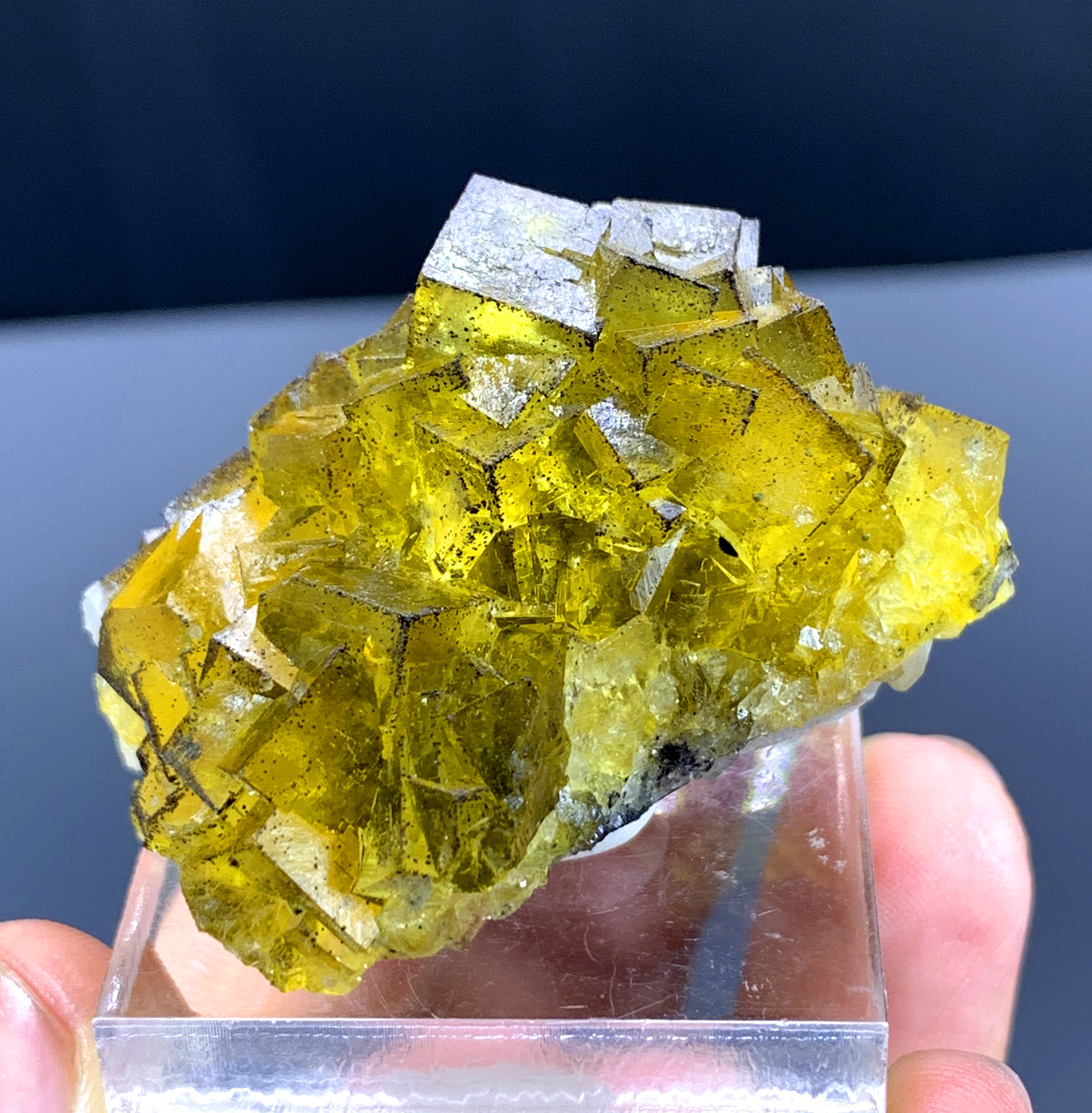 Honey Brown Color Fluorite Crystal from Spain - 68 gram