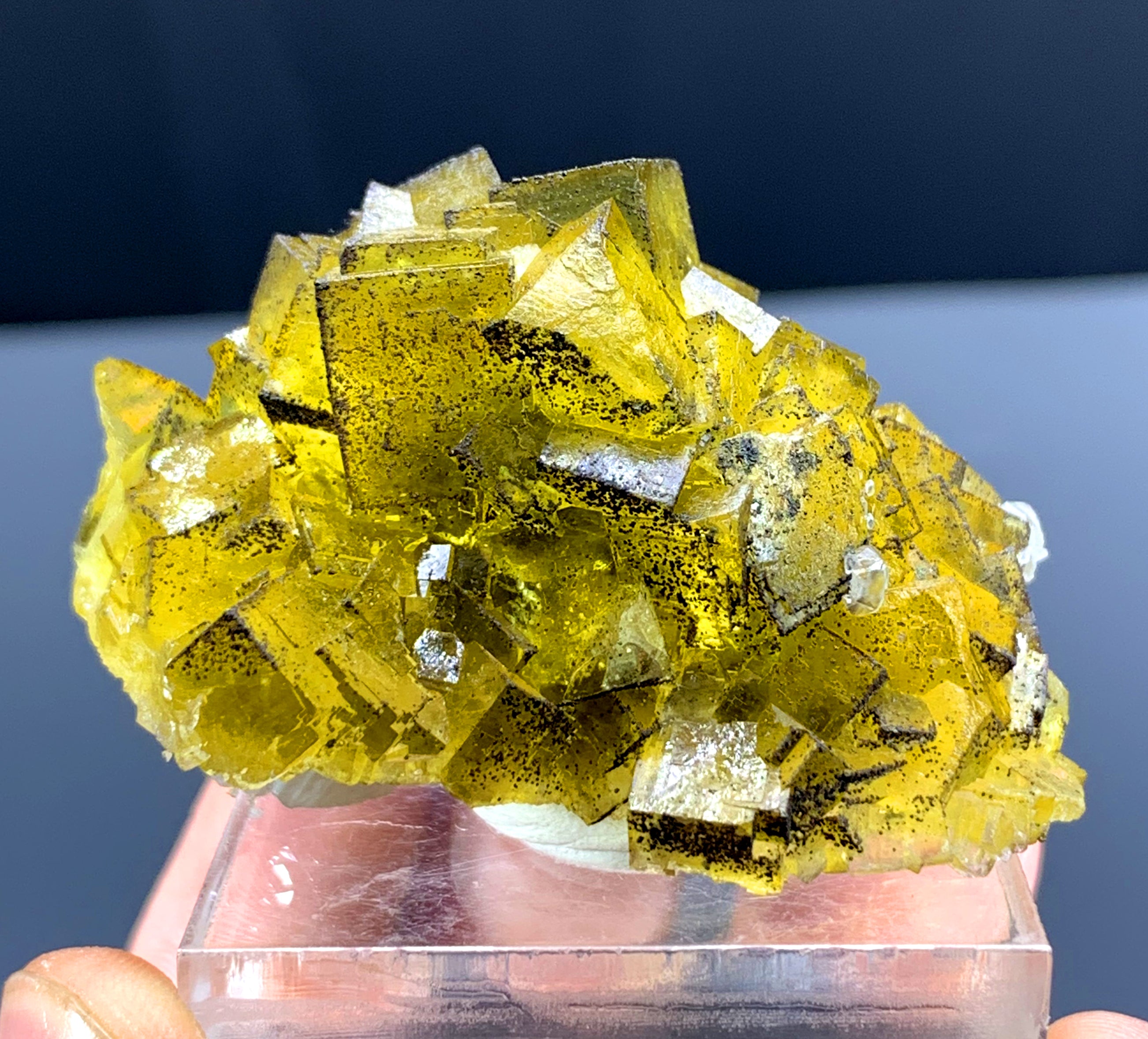 Honey Brown Color Fluorite Crystal from Spain - 68 gram