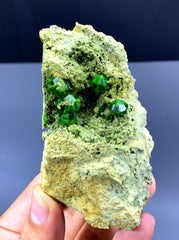 Lush Green Demantoid Garnet Crystals on Matrix - 133 gram