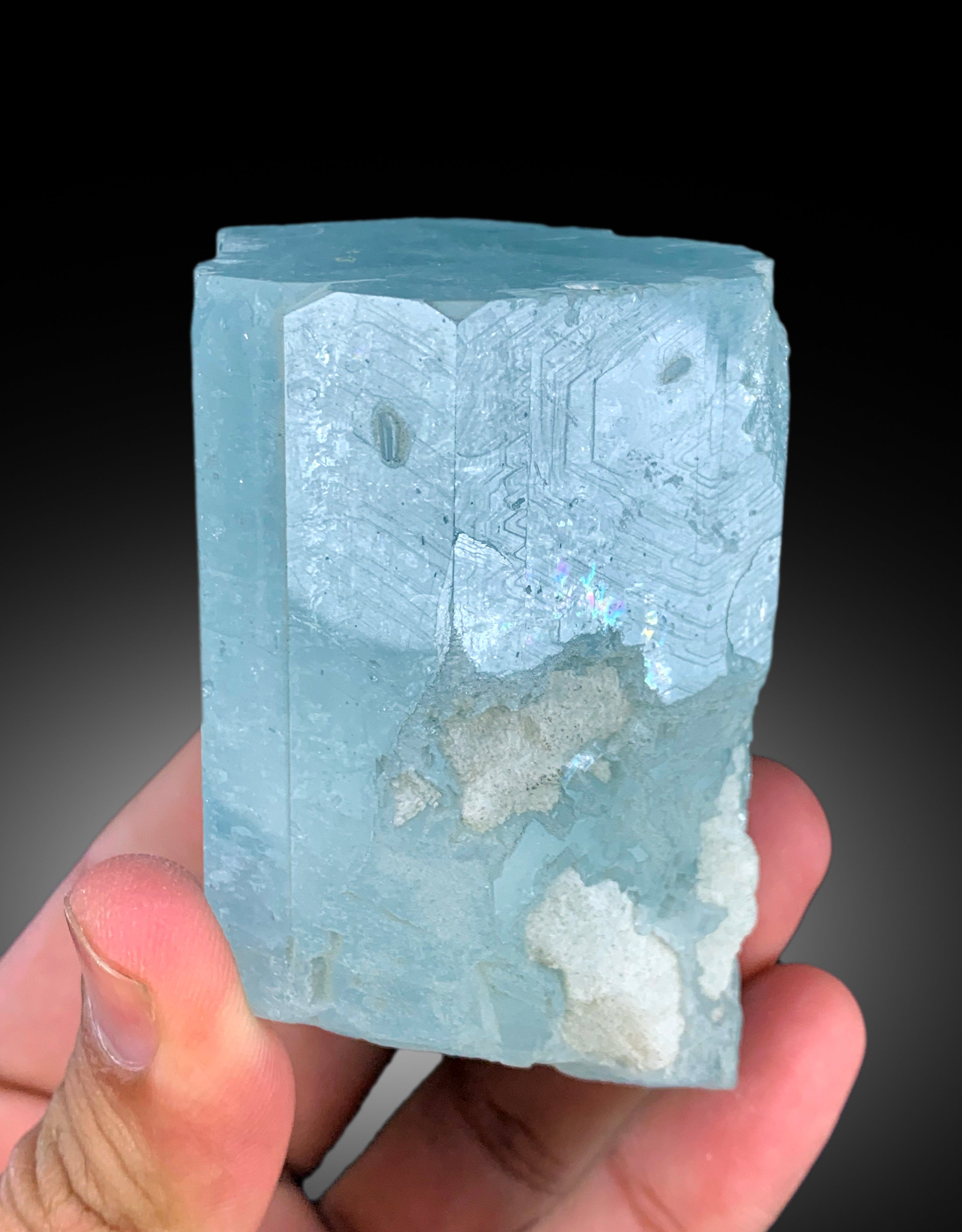 Natural Sky Blue Color Aquamarine Crystal, Raw Mineral, Shigar Aquamarine, Crystal Specimen, Aquamarine Specimen - 135 gram