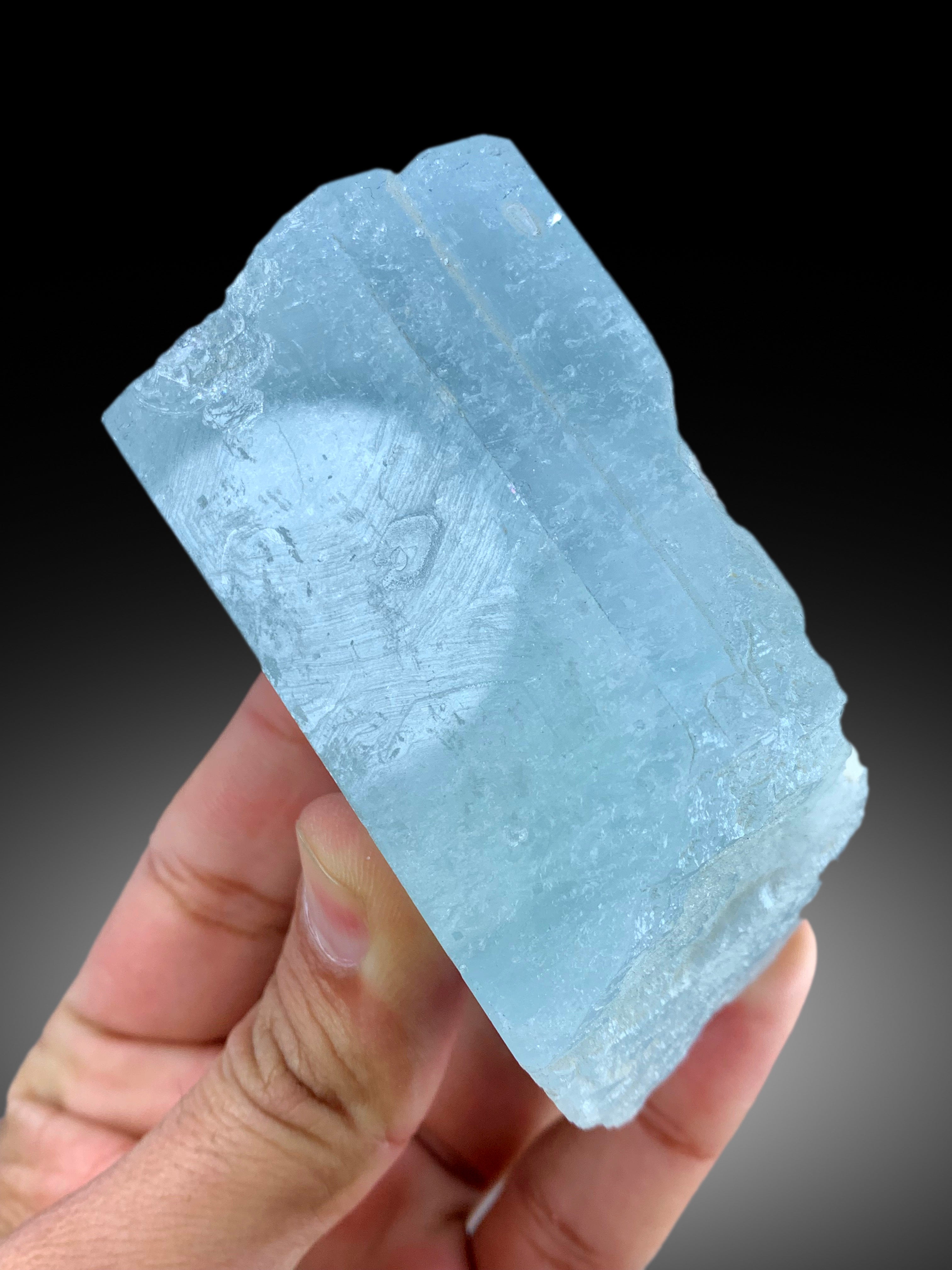 Natural Sky Blue Color Aquamarine Crystal, Raw Mineral, Shigar Aquamarine, Crystal Specimen, Aquamarine Specimen - 135 gram