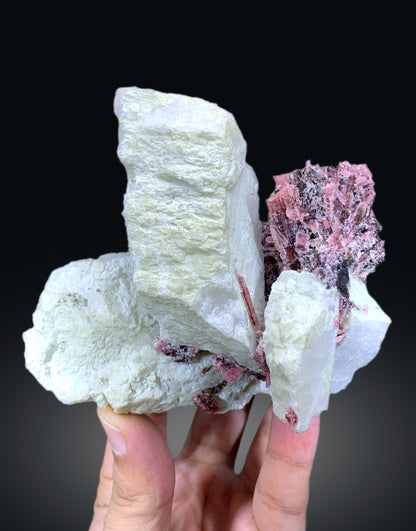 Rare Pink Vayrynenite on Feldspar from Skardu Pakistan - 260 gram
