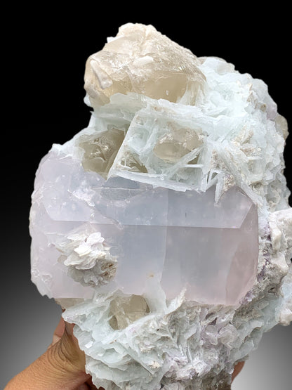 Huge Size AquaMorganite with Smoky Quartz and Cleavelandite Albite, AquaMorganite Specimen - 1542 gram