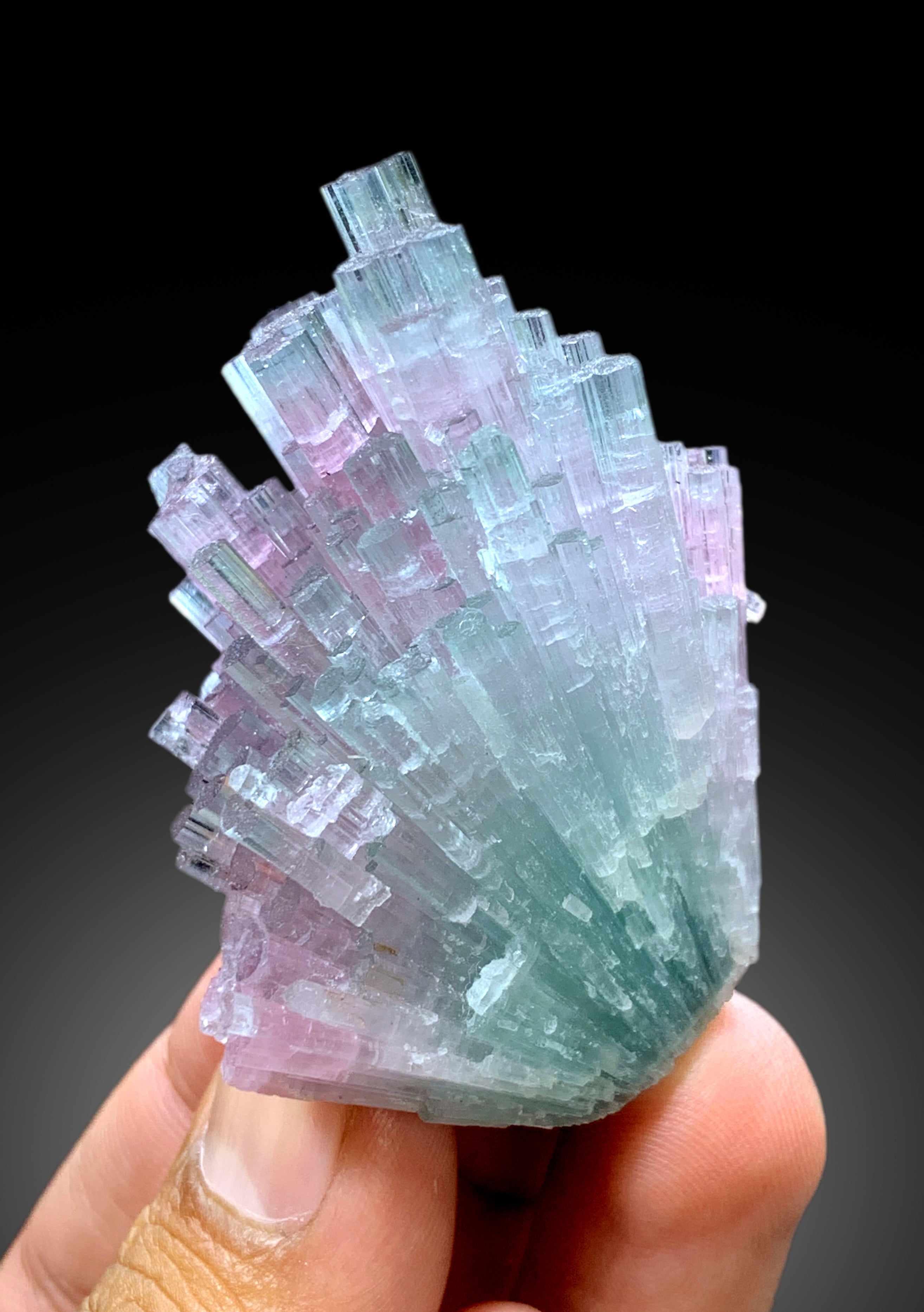 Cotton Candy Tourmaline Bunch, Tourmaline Cluster, Bicolor Tourmaline, Crystals Cluster, Afghan Tourmaline - 102 gram