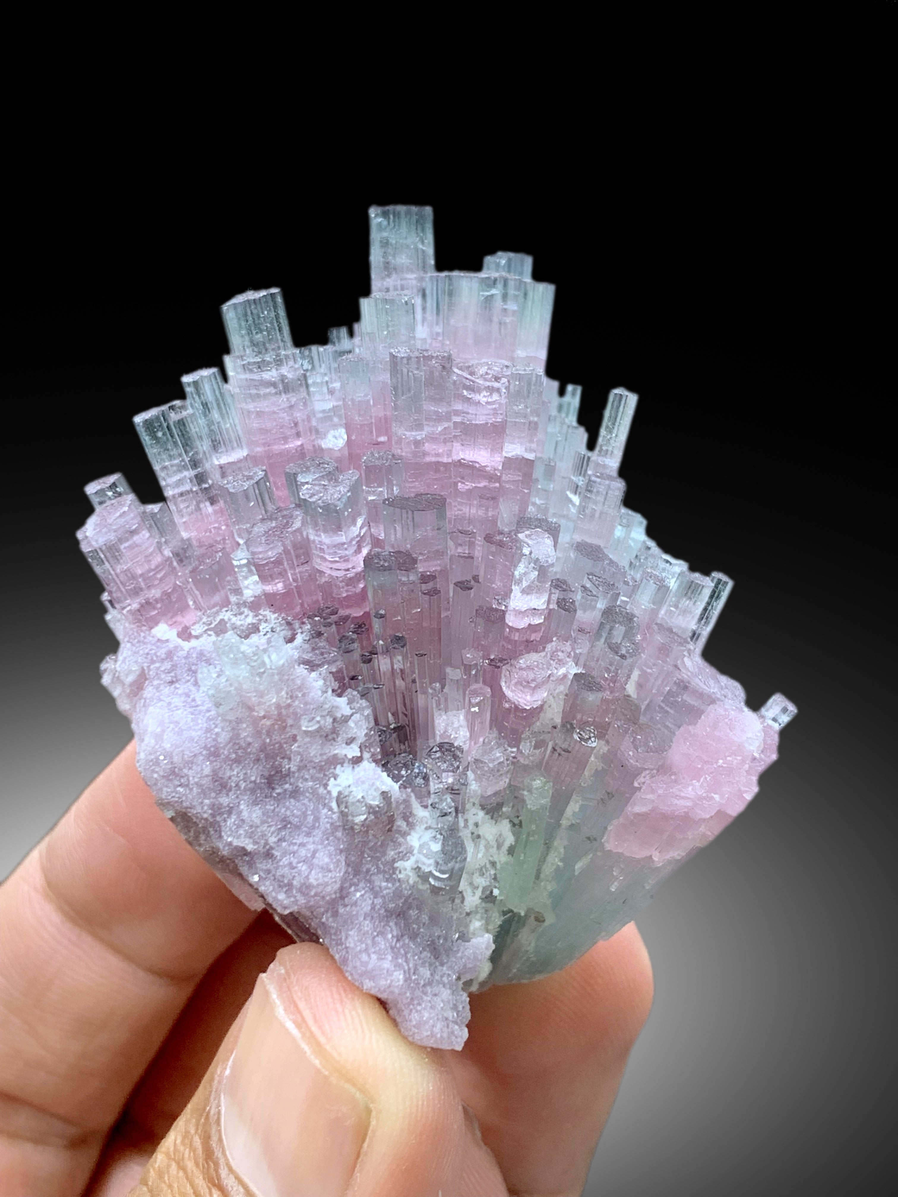 Cotton Candy Tourmaline Bunch, Tourmaline Cluster, Bicolor Tourmaline, Crystals Cluster, Afghan Tourmaline - 102 gram