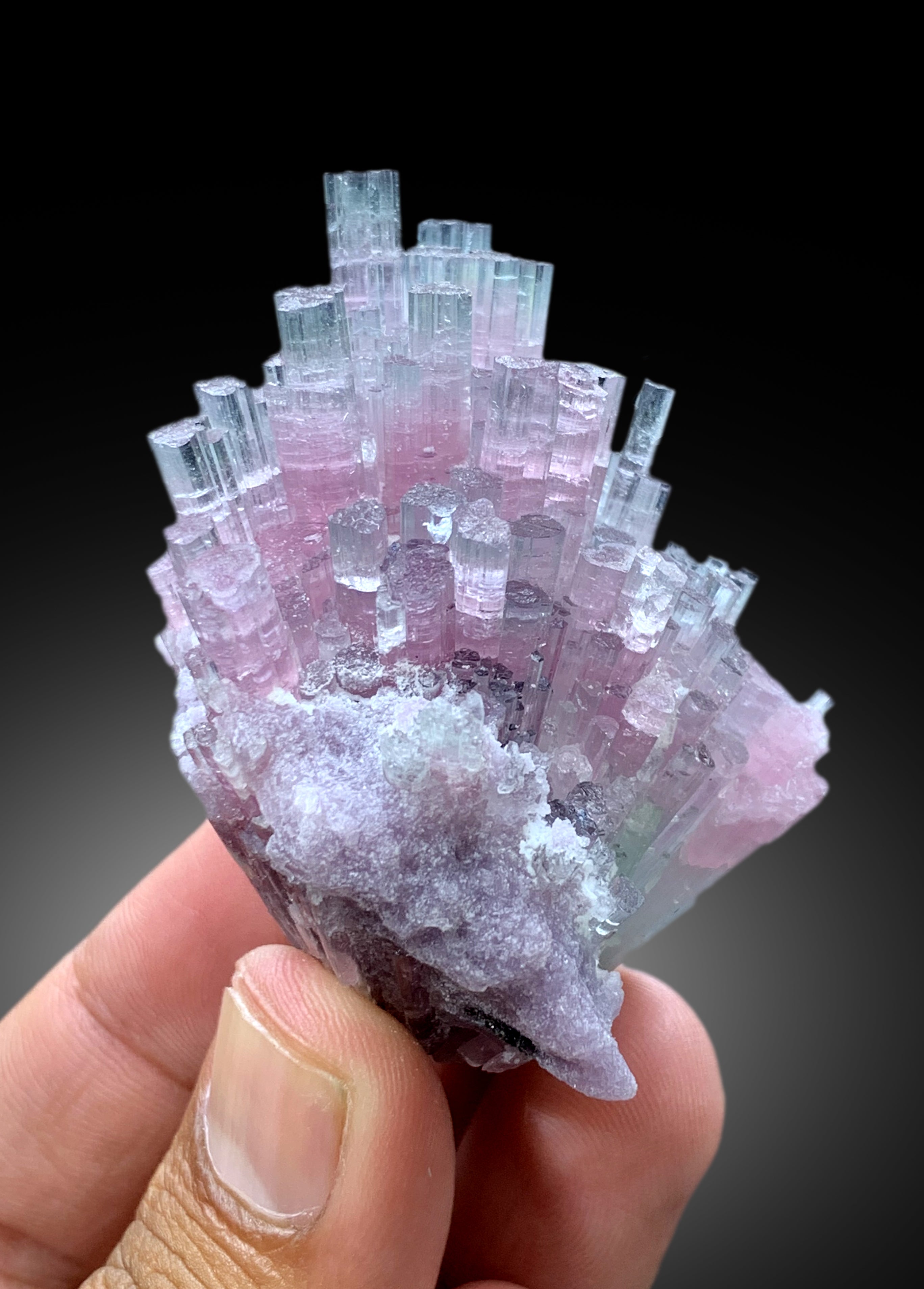 Cotton Candy Tourmaline Bunch, Tourmaline Cluster, Bicolor Tourmaline, Crystals Cluster, Afghan Tourmaline - 102 gram