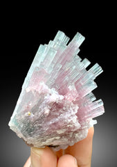 Cotton Candy Tourmaline Bunch, Tourmaline Cluster, Bicolor Tourmaline, Crystals Cluster, Afghan Tourmaline - 102 gram