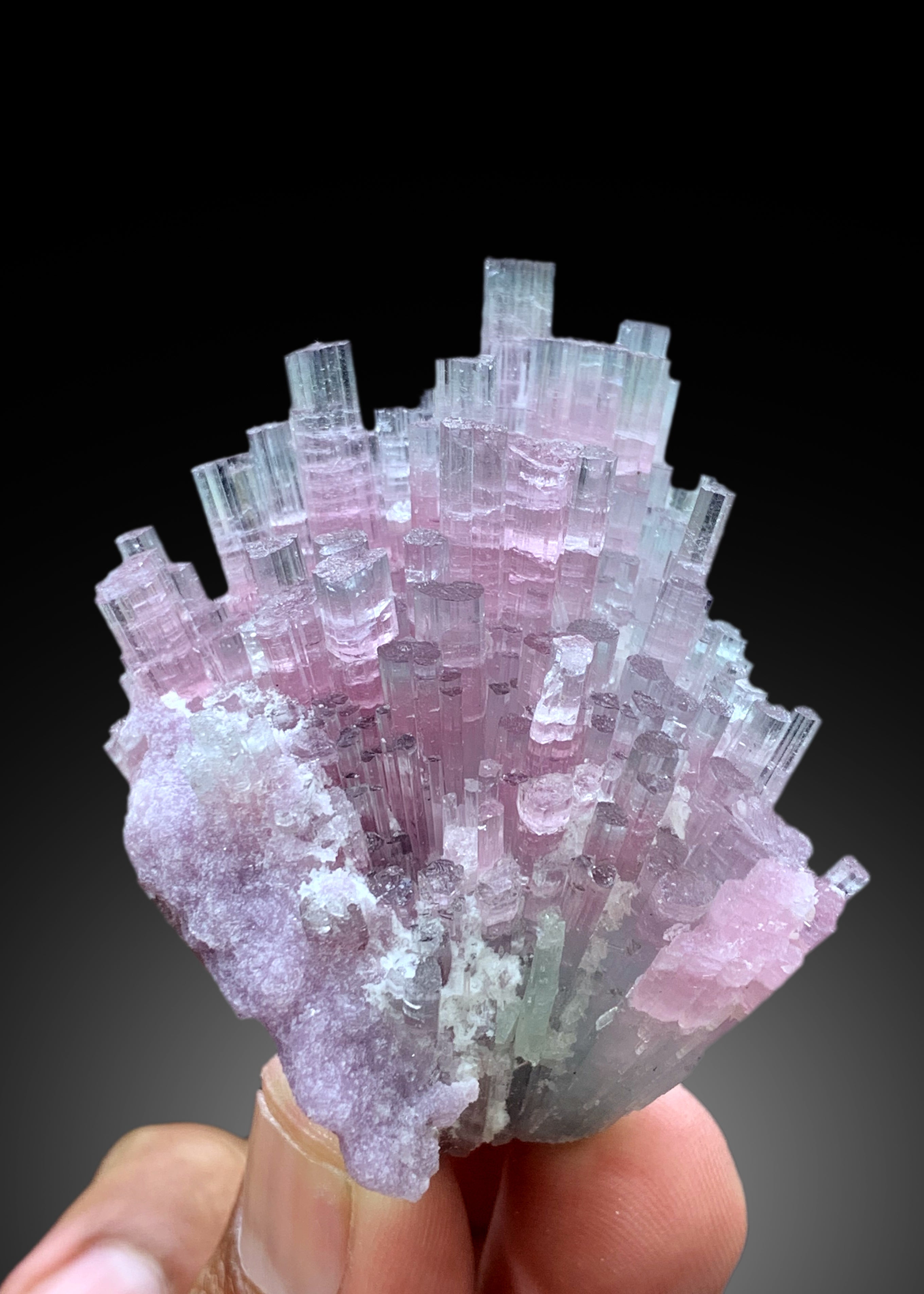 Cotton Candy Tourmaline Bunch, Tourmaline Cluster, Bicolor Tourmaline, Crystals Cluster, Afghan Tourmaline - 102 gram