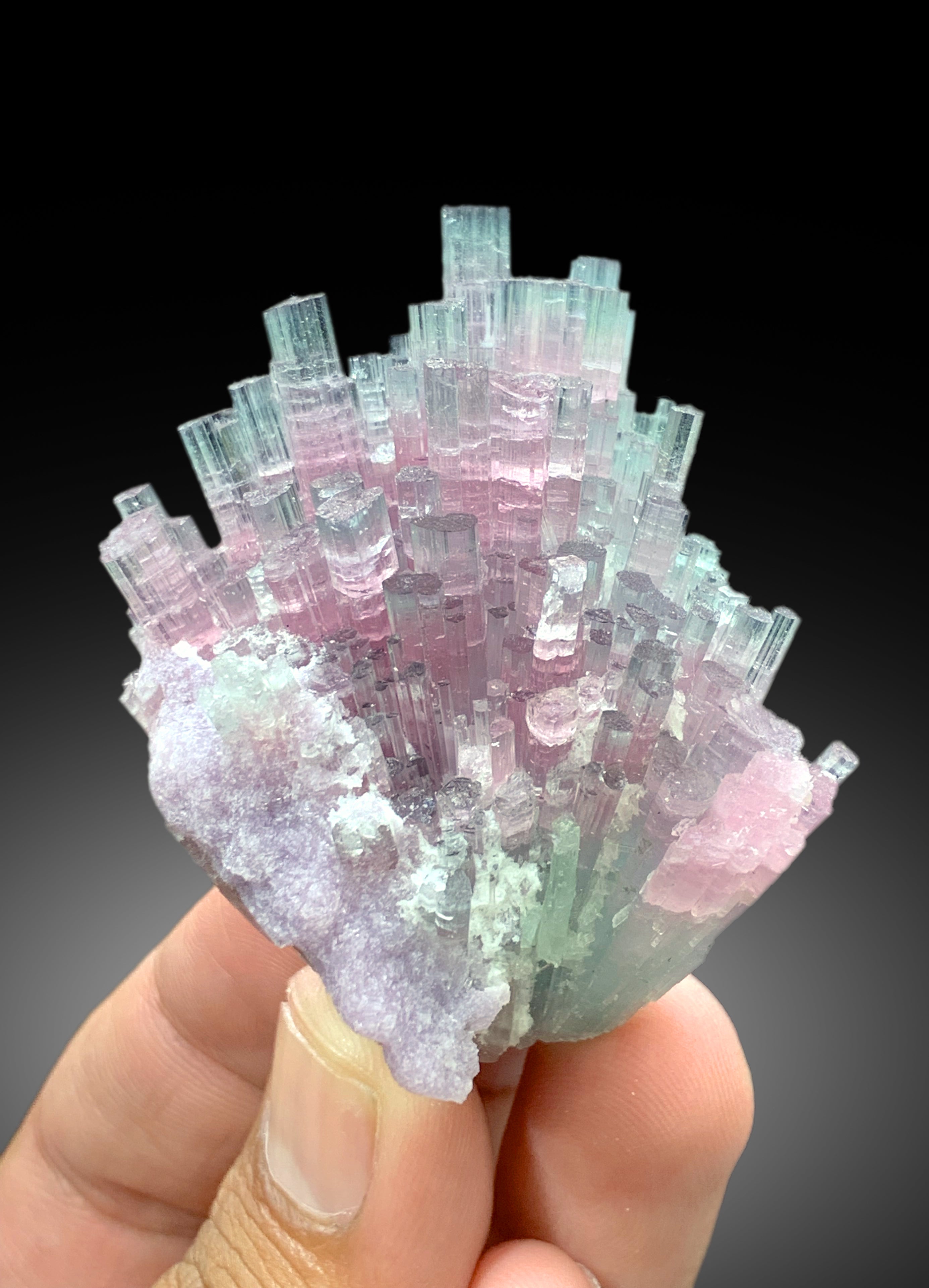 Cotton Candy Tourmaline Bunch, Tourmaline Cluster, Bicolor Tourmaline, Crystals Cluster, Afghan Tourmaline - 102 gram