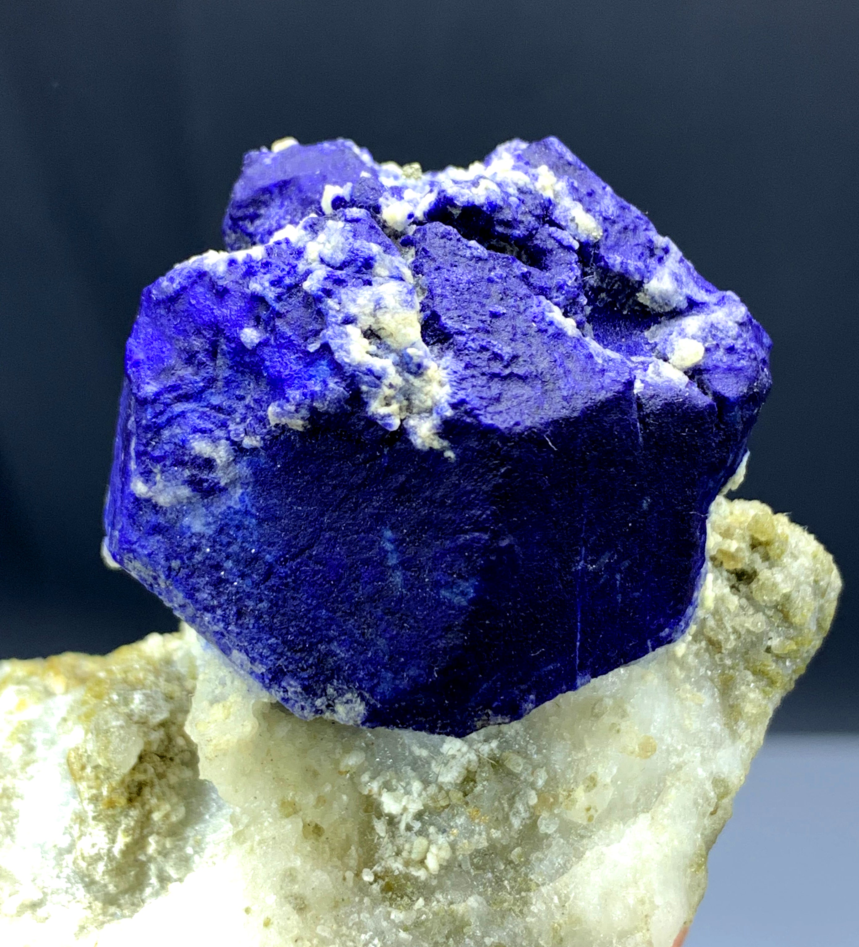 Ink Blue Lapis Lazuli on Matrix from Badakhshan Afghanistan - 232 gram