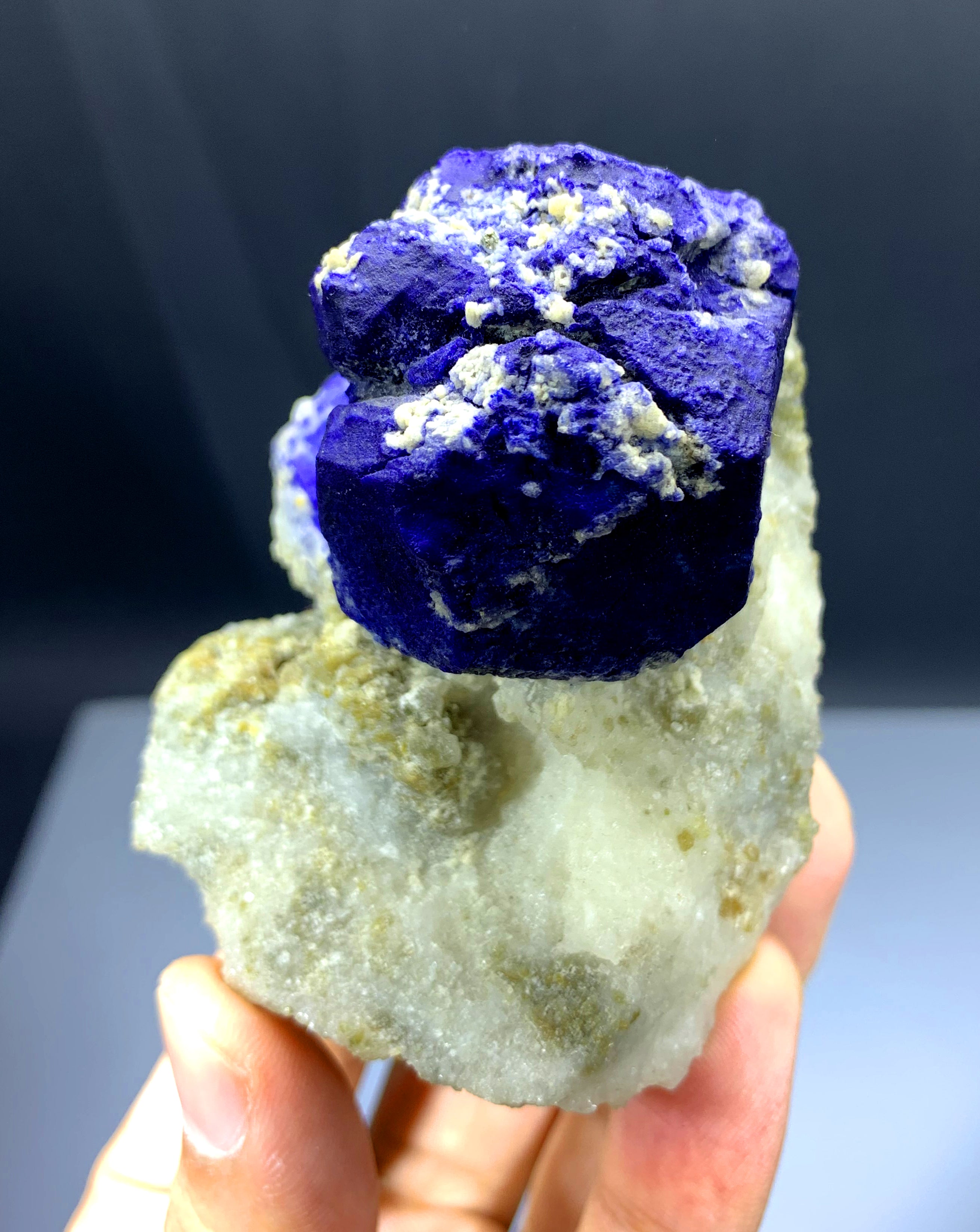 Ink Blue Lapis Lazuli on Matrix from Badakhshan Afghanistan - 232 gram