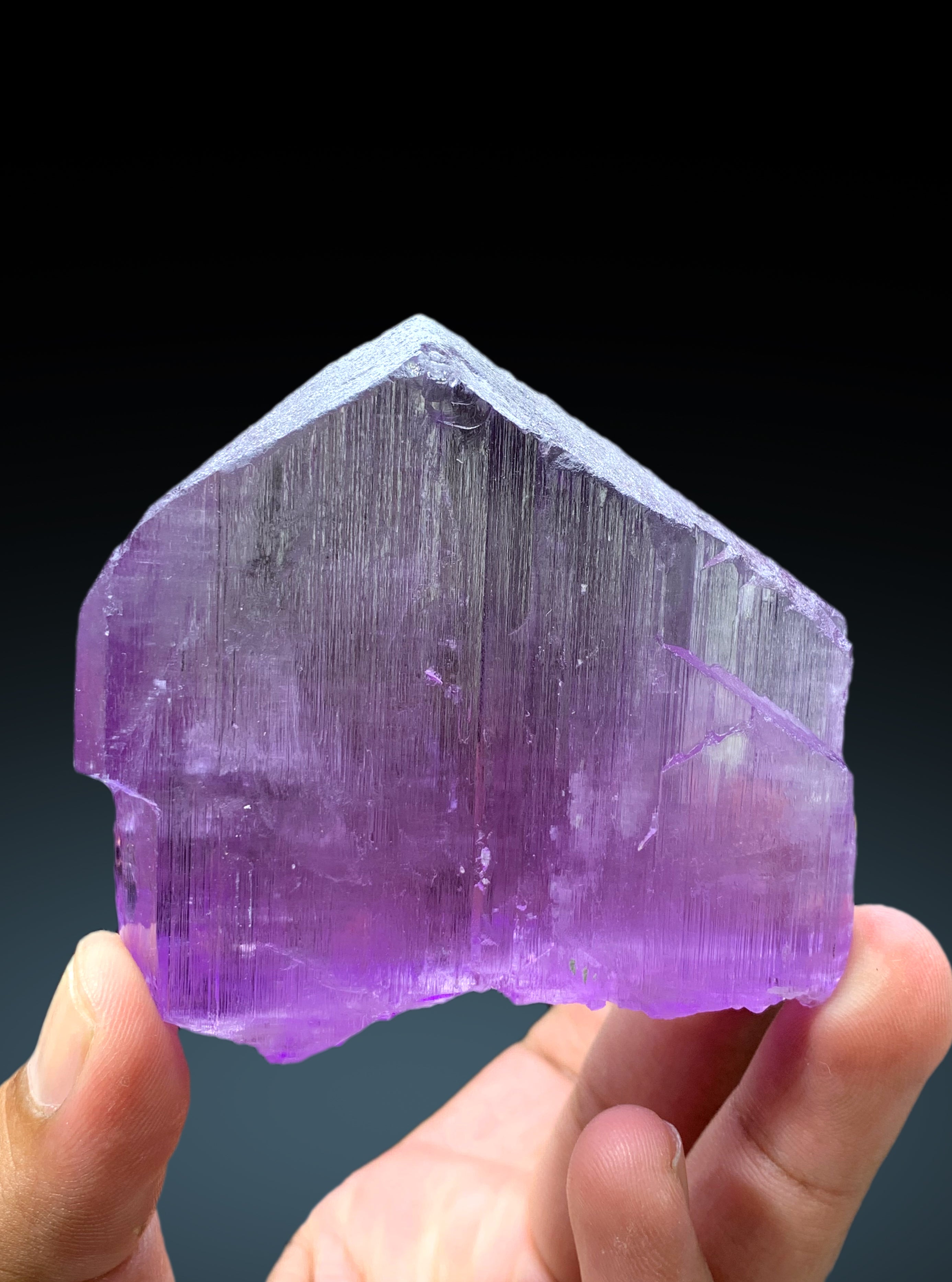 V Shape Terminated Purplish Pink Kunzite Crystal from Nuristan Afghanistan - 279 gram