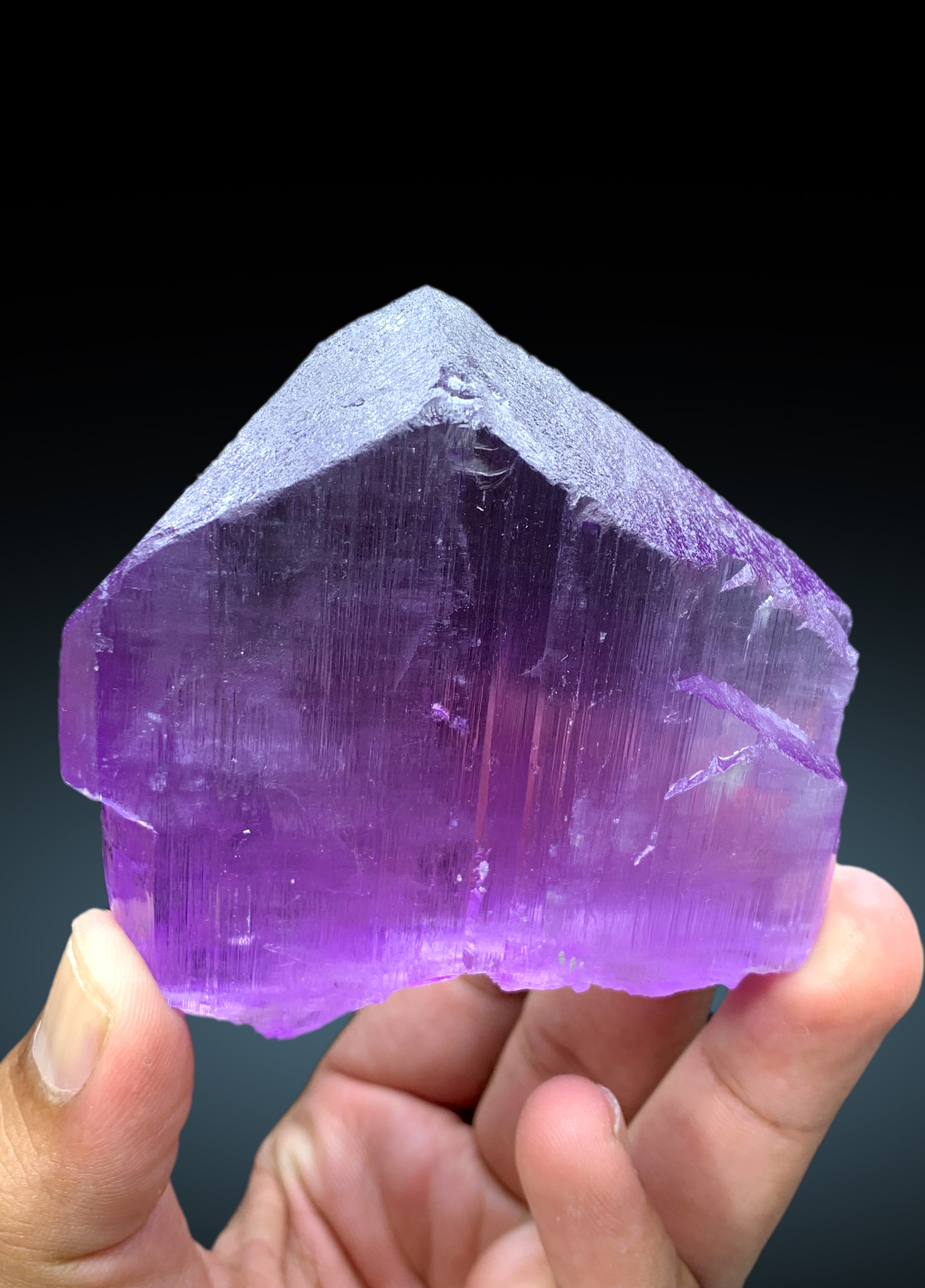 V Shape Terminated Purplish Pink Kunzite Crystal from Nuristan Afghanistan - 279 gram