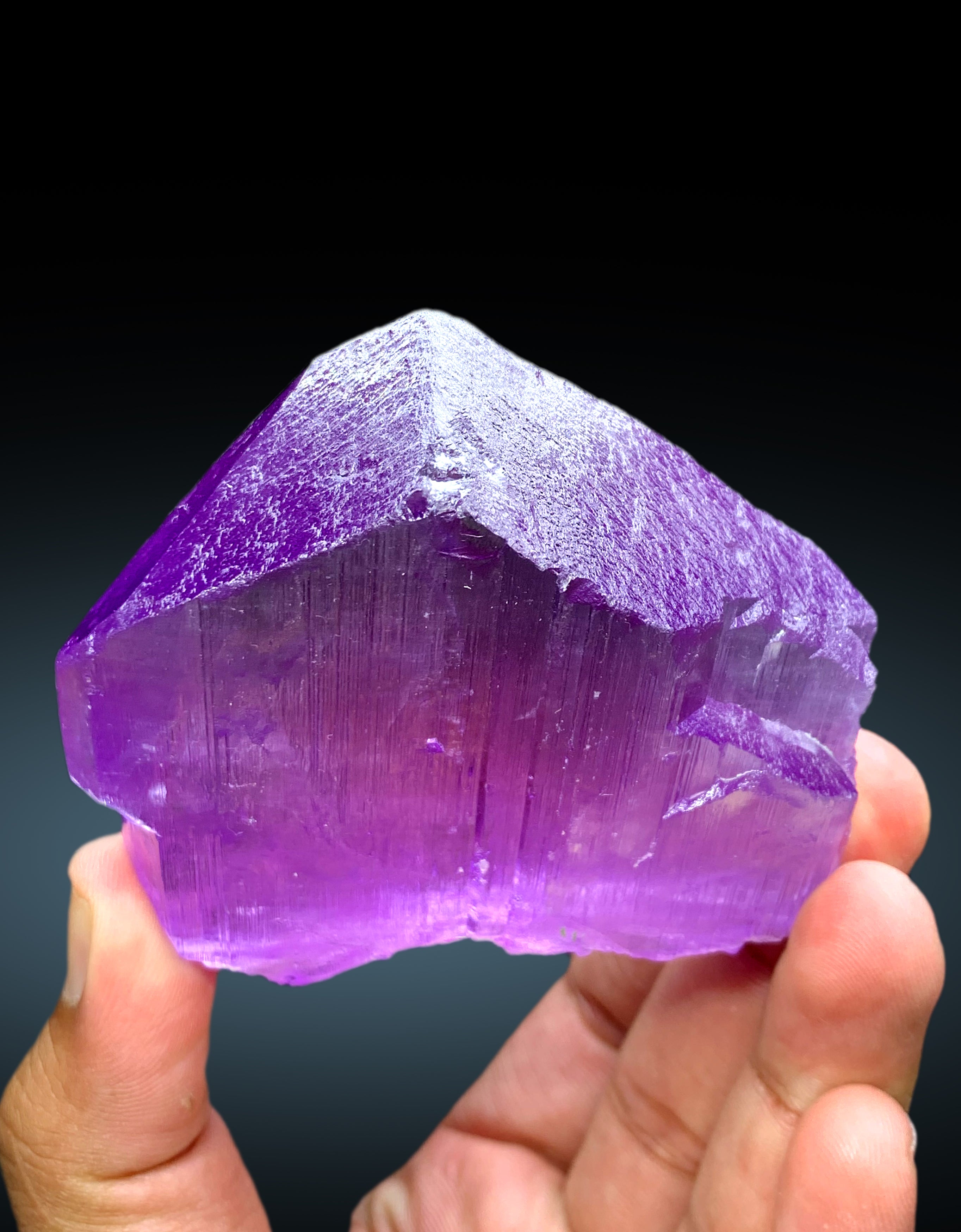 V Shape Terminated Purplish Pink Kunzite Crystal from Nuristan Afghanistan - 279 gram