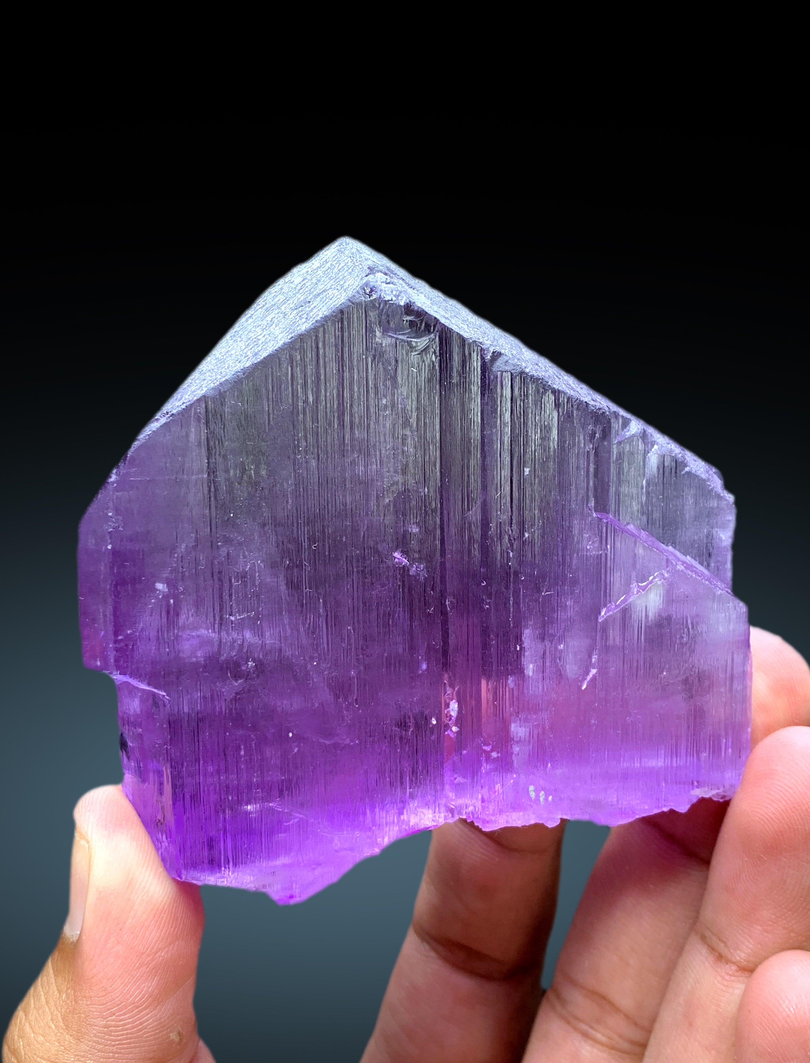 V Shape Terminated Purplish Pink Kunzite Crystal from Nuristan Afghanistan - 279 gram